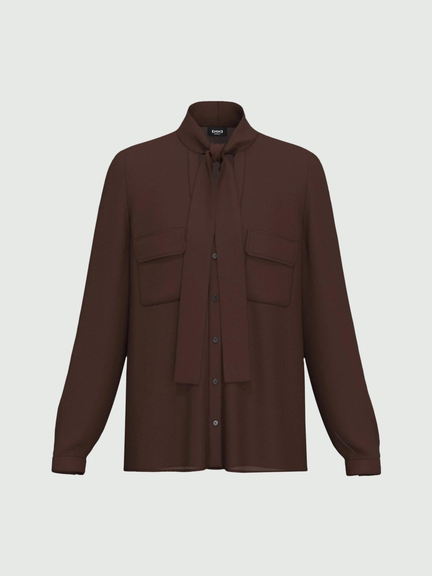 Emme Marella Camicia sfiancata in misto seta Donna Alibi Testa di moro