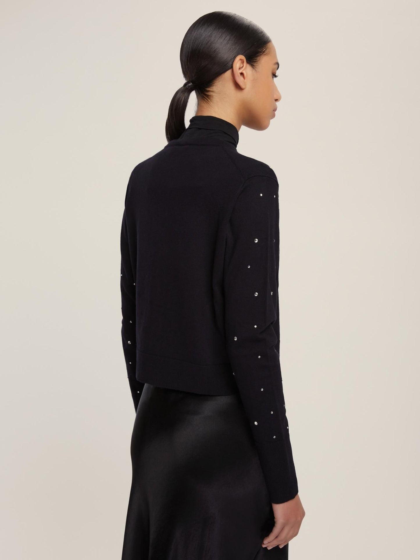 Emme Marella Cardigan corto in viscosa stretch Donna Rena Nero