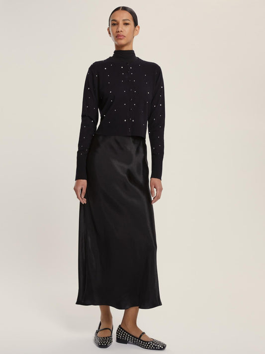 Emme Marella Cardigan corto in viscosa stretch Donna Rena Nero