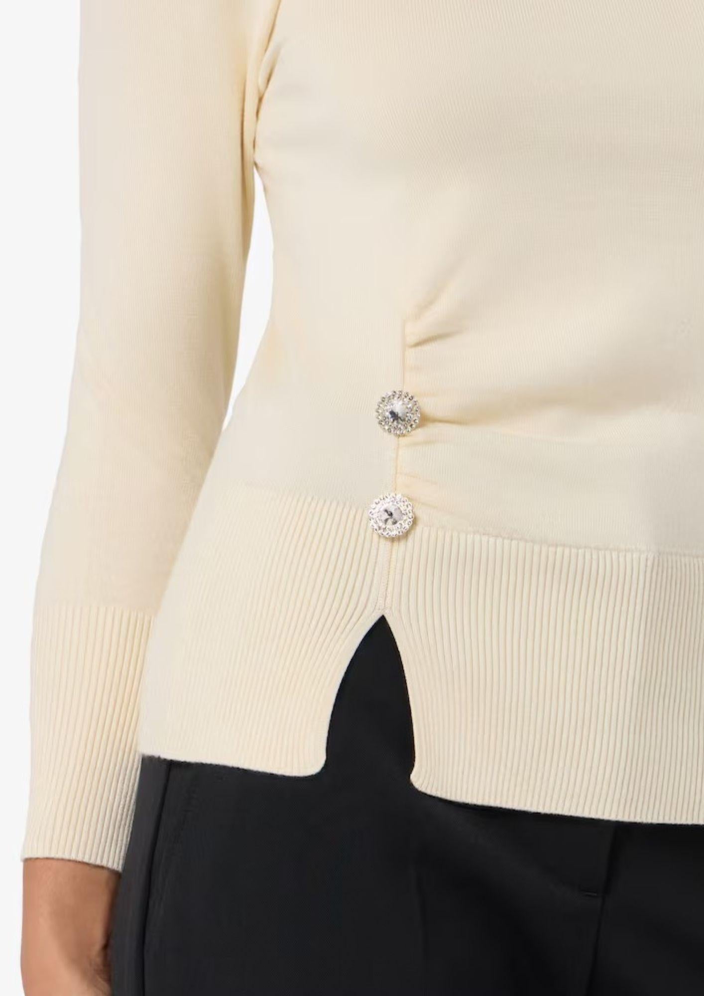 Emme Marella Maglia Donna Damiana Bianco Lana