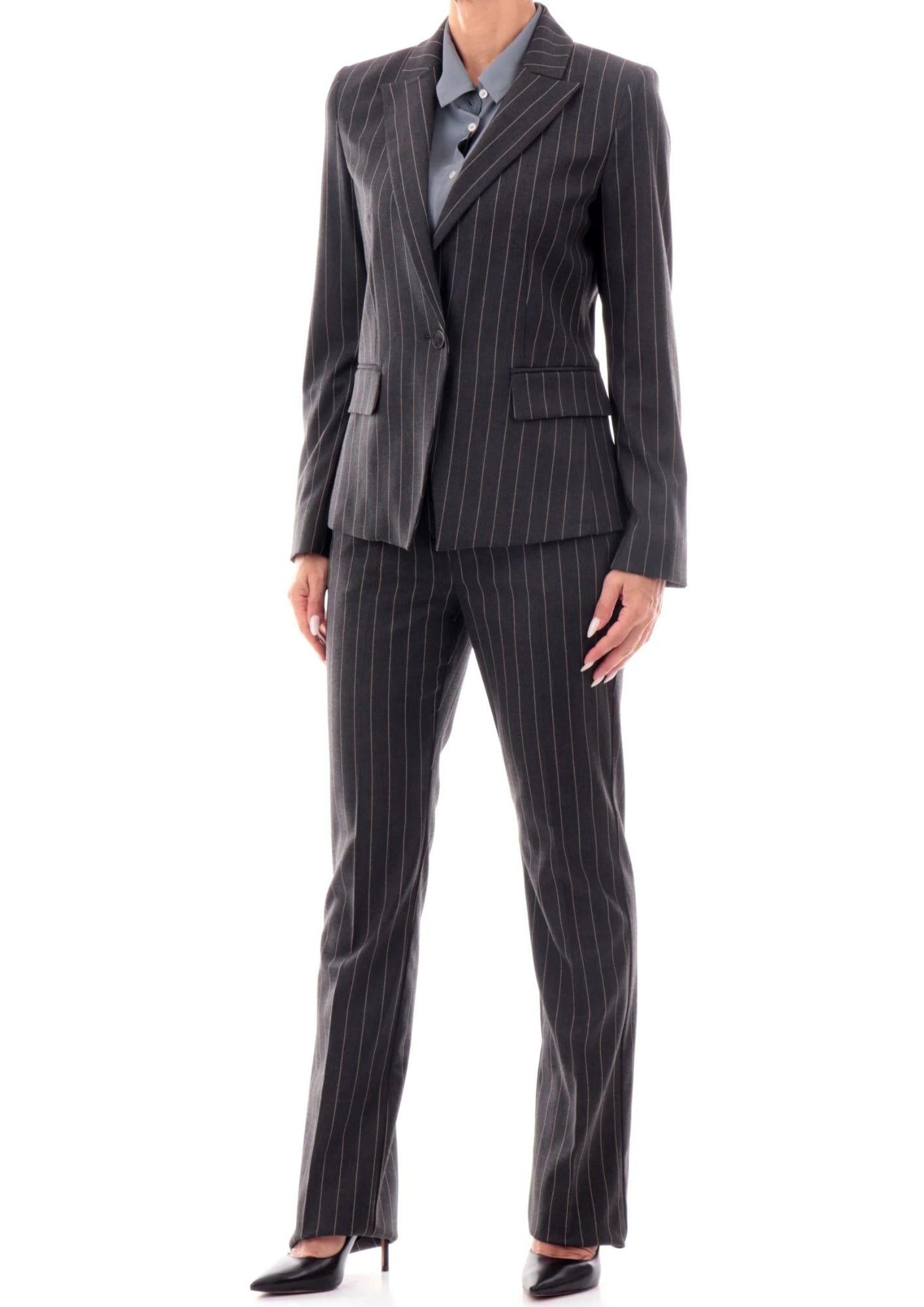 Emme Marella Pantalone Donna Micron Grigio Gessato