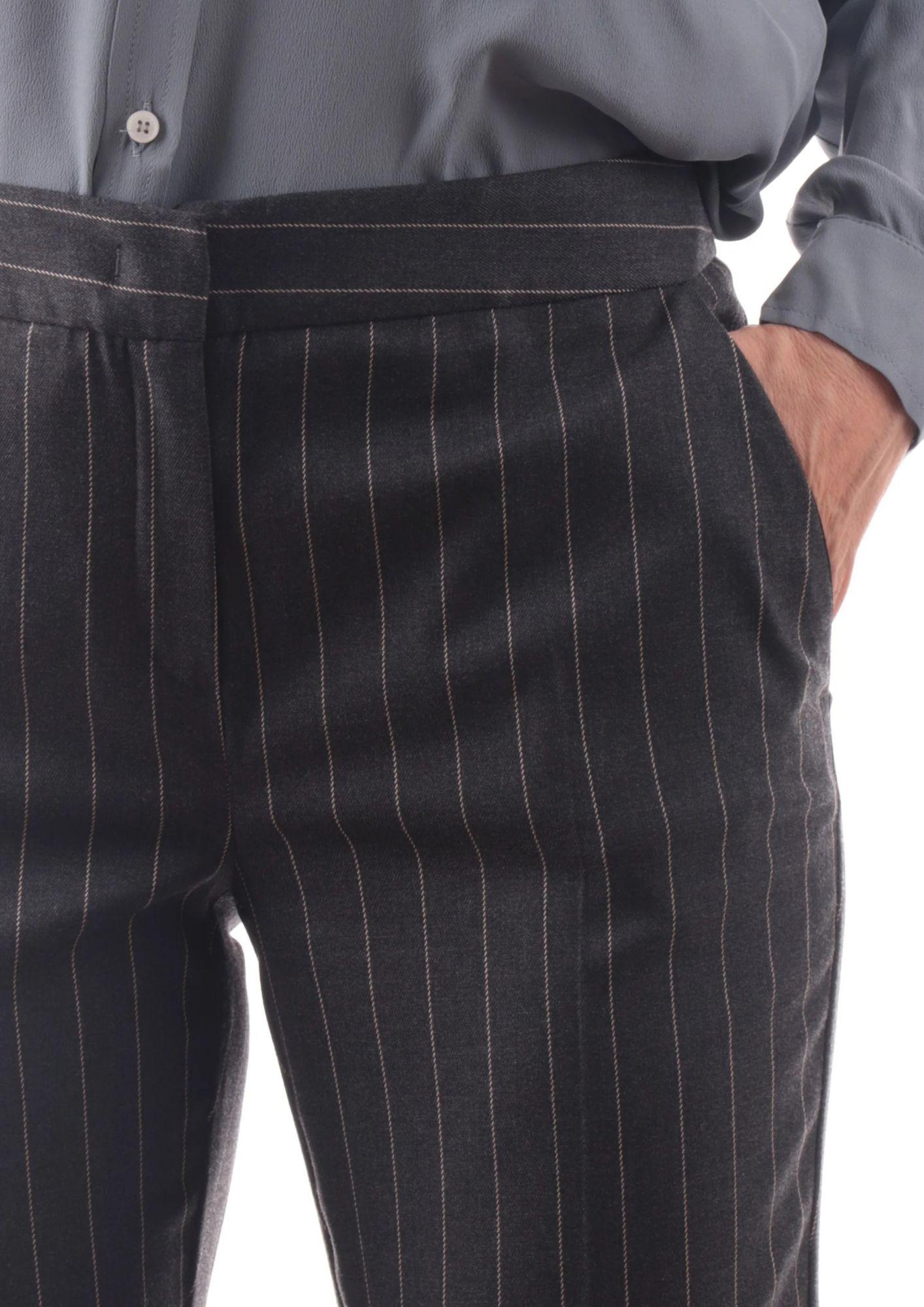 Emme Marella Pantalone Donna Micron Grigio Gessato