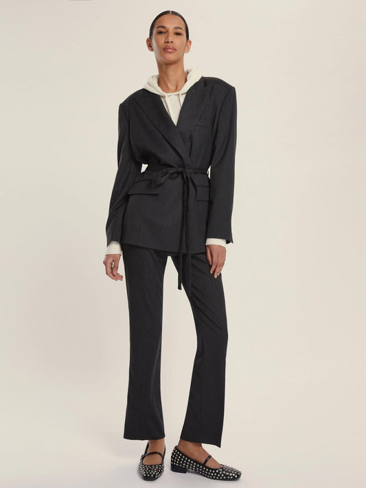 Emme Marella Pantalone dritto in flanella Micron Donna Antracite