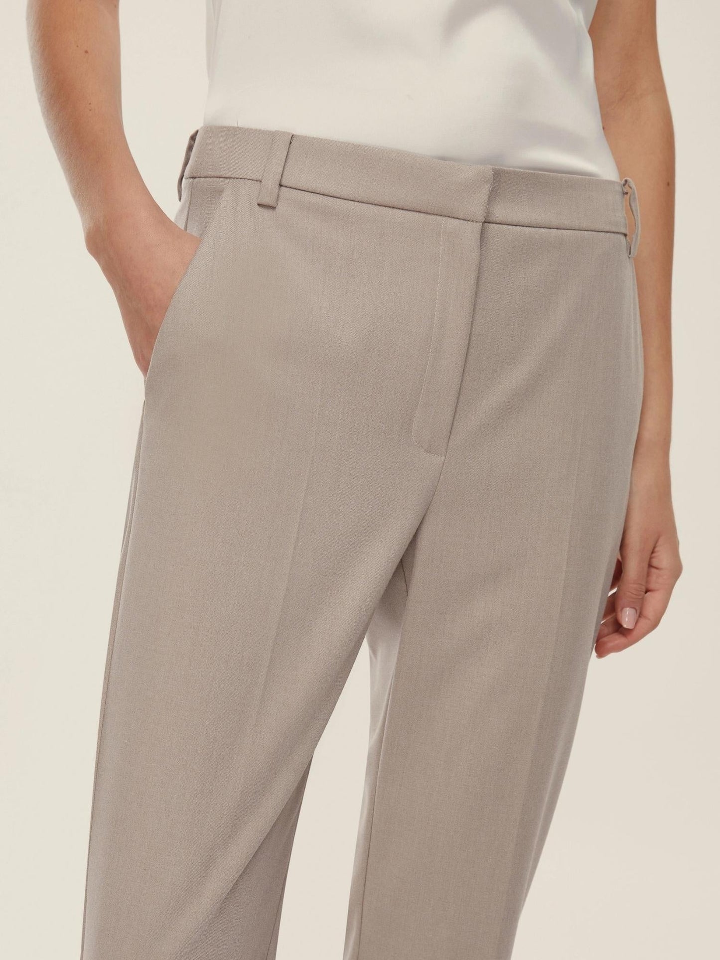 Emme Marella Pantalone slim fit in flanella Donna Calcio Sabbia