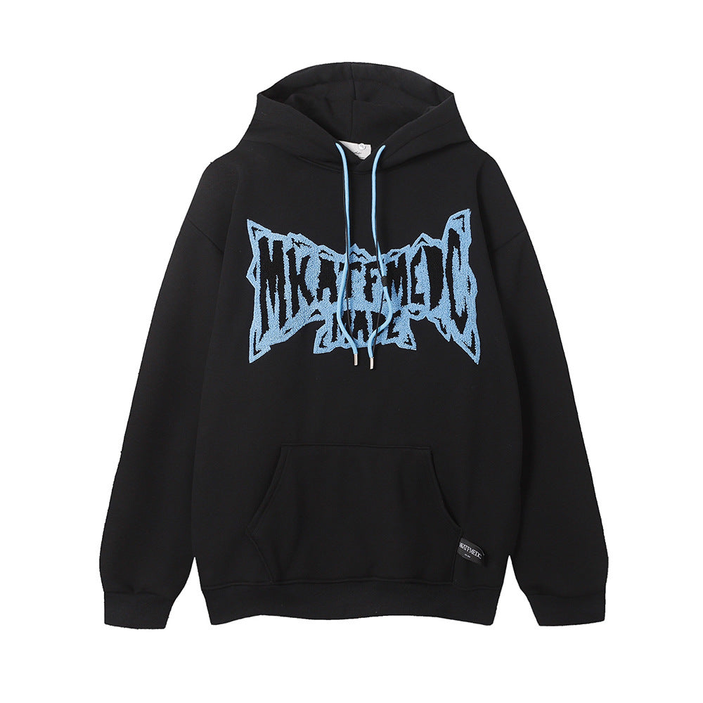 Letter Flocking Embroidered Sweater Men's Autumn And Winter