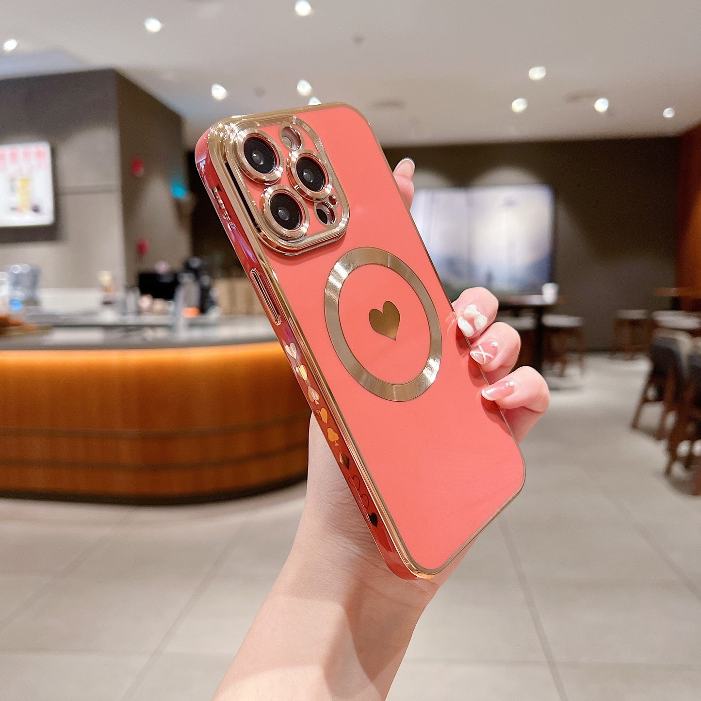 YUSHISTONE Caring Lady Magnetic Phone Case Suitable For IPhone15promax/15pro/ 14promax/13/14/12promax Soft Side Back Cover Lens Protection Phone Case