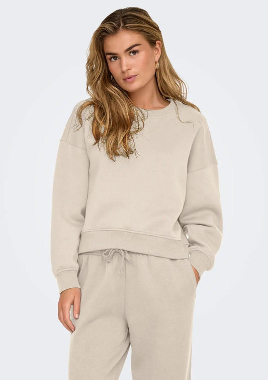 Only Felpa Donna Best Beige