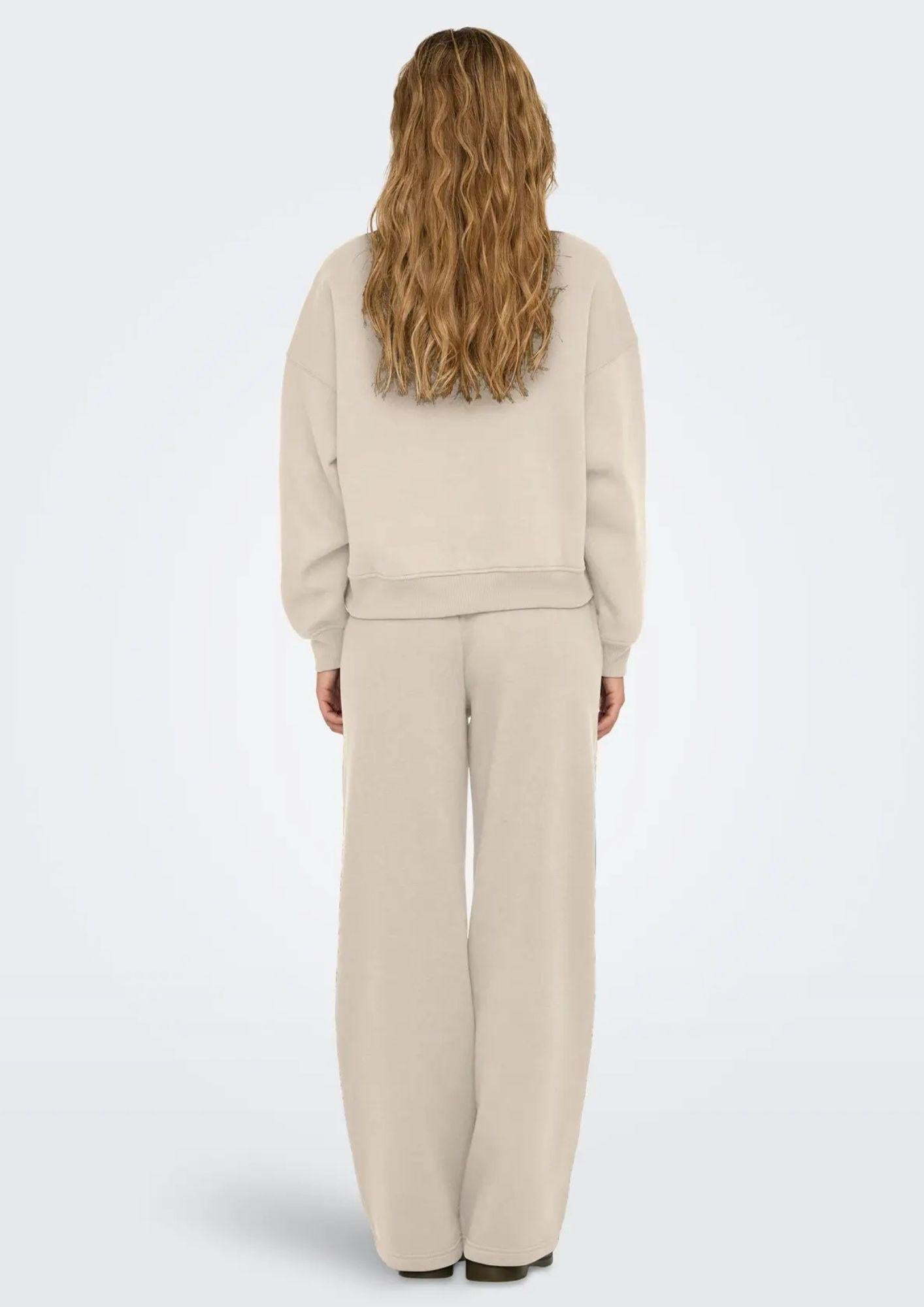 Only Felpa Donna Best Beige