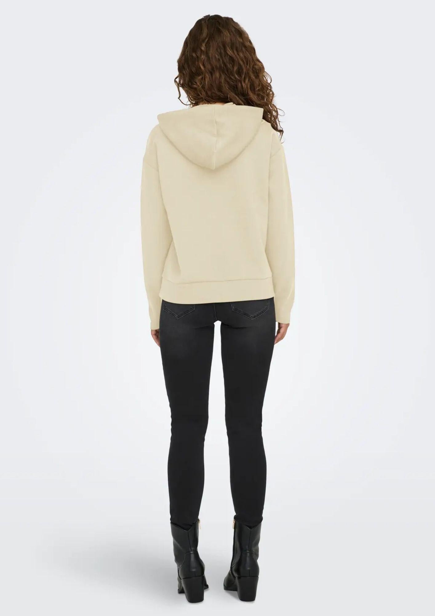 Only Felpa da donna con cappuccio Fancy Beige