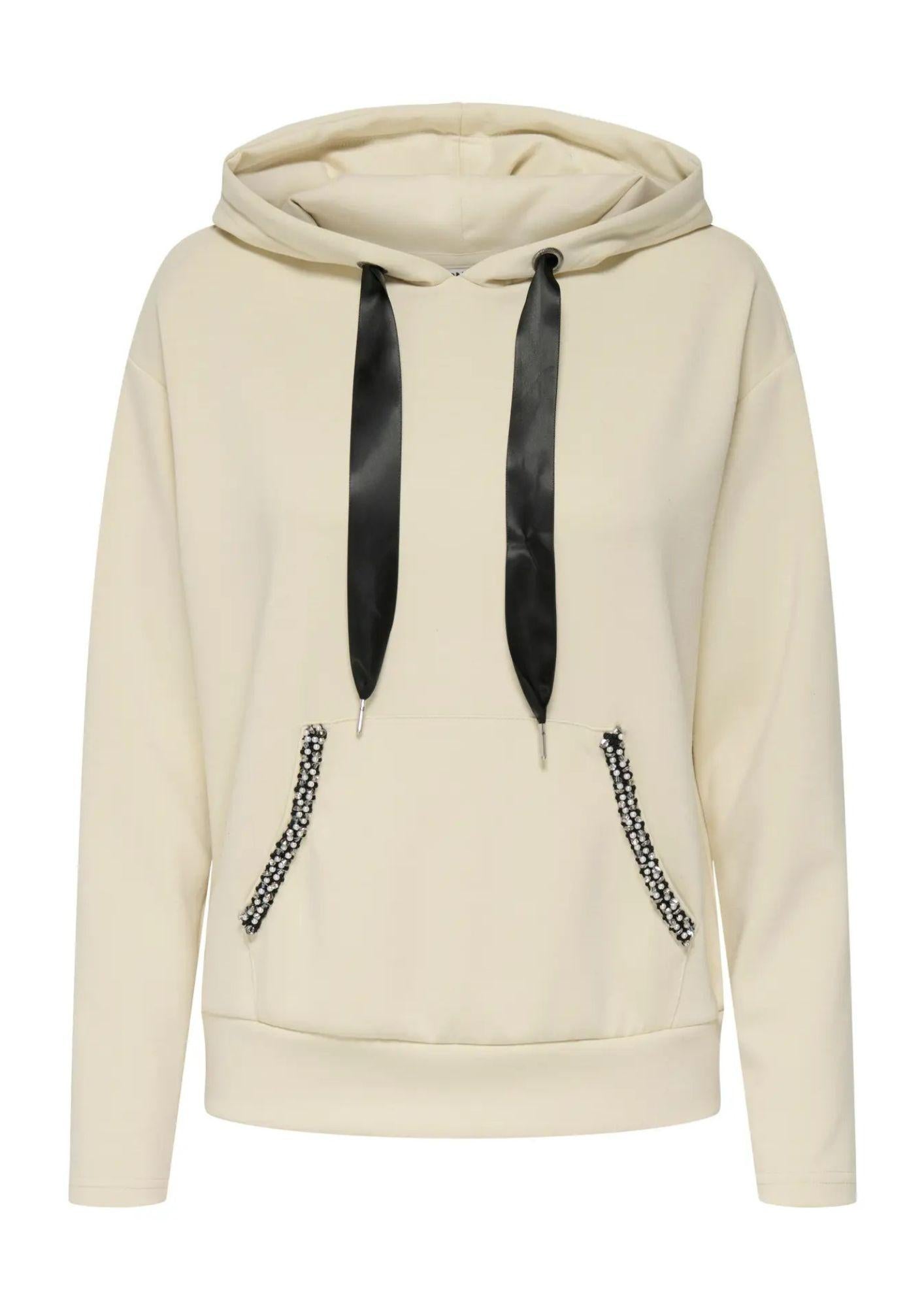 Only Felpa da donna con cappuccio Fancy Beige