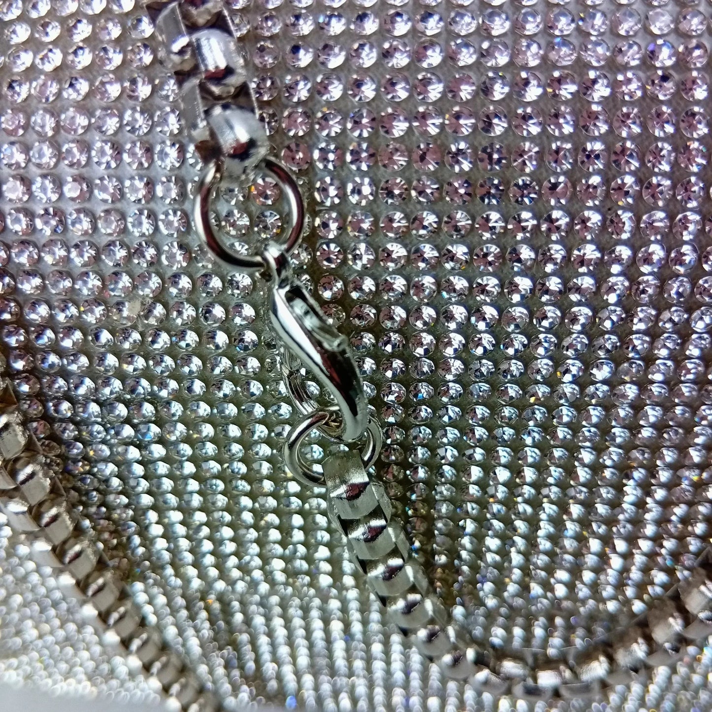 Flap Clutch Bag with Rhinestone Detail