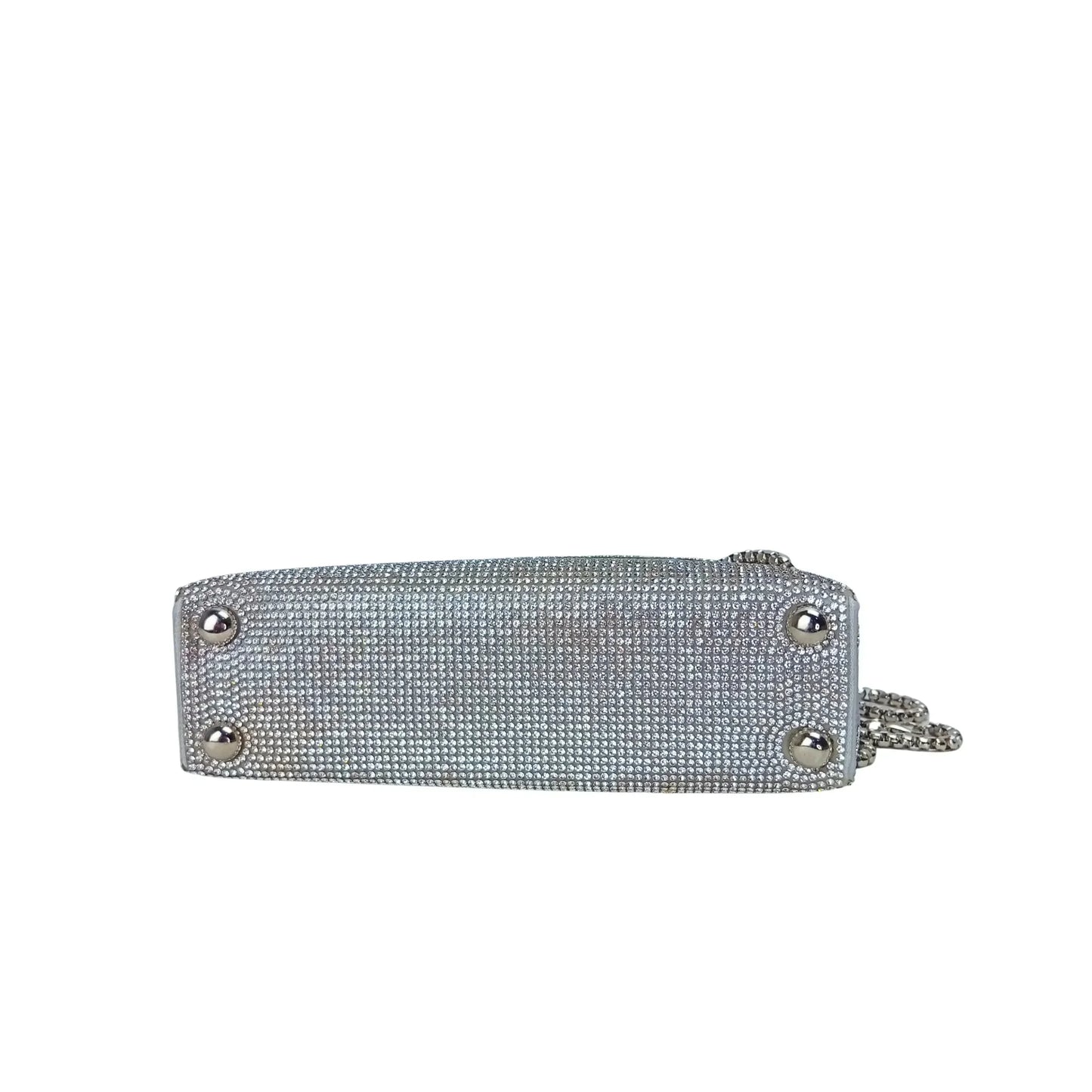 Flap Clutch Bag with Rhinestone Detail