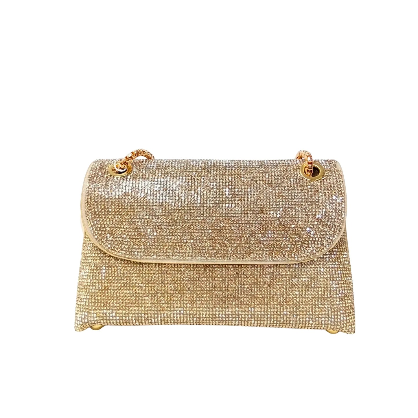 Flap Clutch Bag with Rhinestone Detail