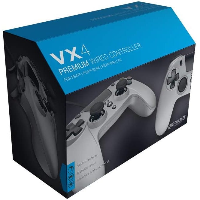 Gioteck VX4 Premium Wired Controller PS4/PC Wired Joystick Gamepad Titanium