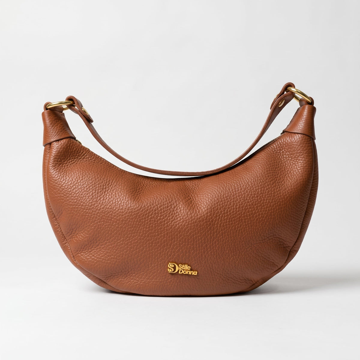 Giulia Borsa a Mezzaluna in Vera Pelle