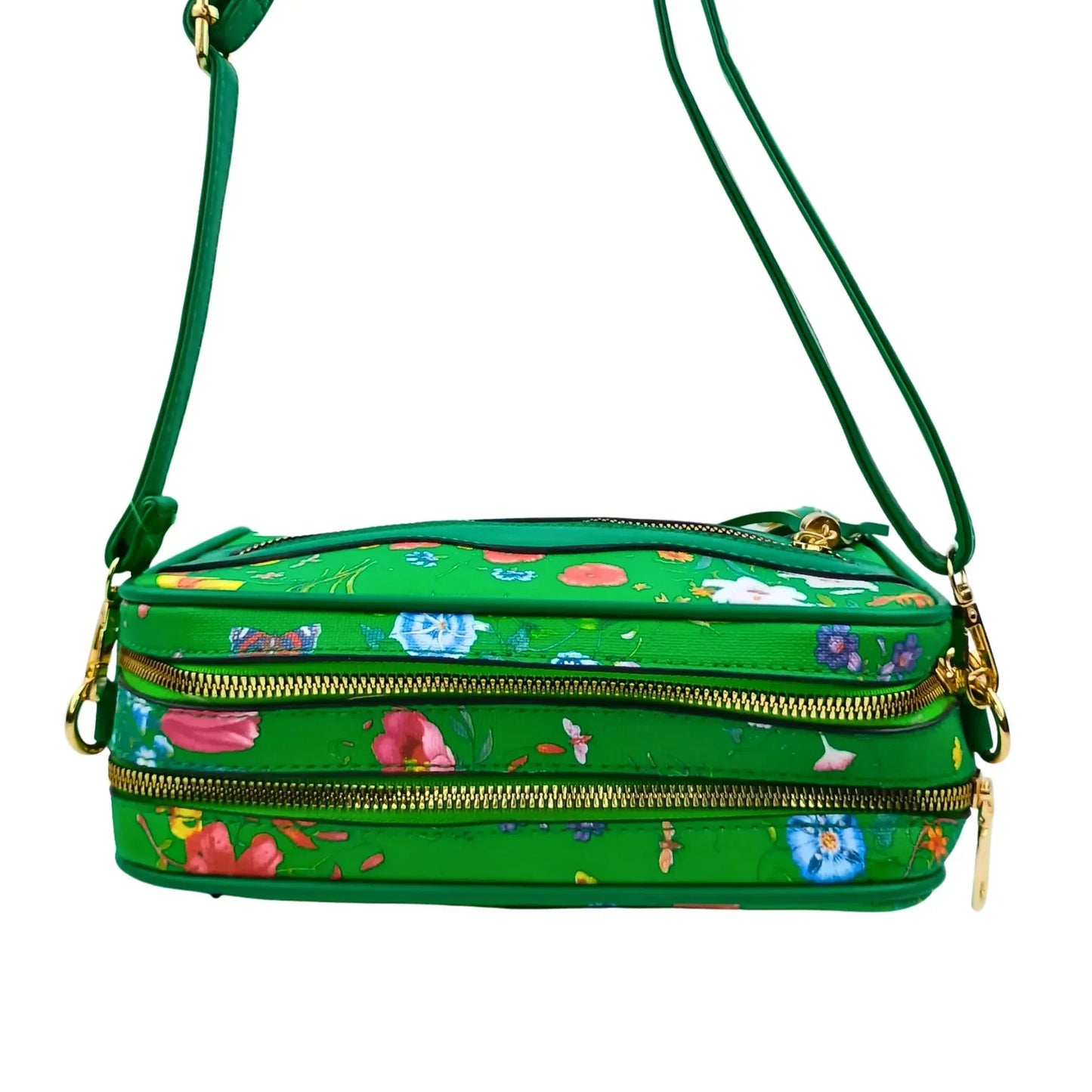 Green Flower Print crossbody bag - MS-1756