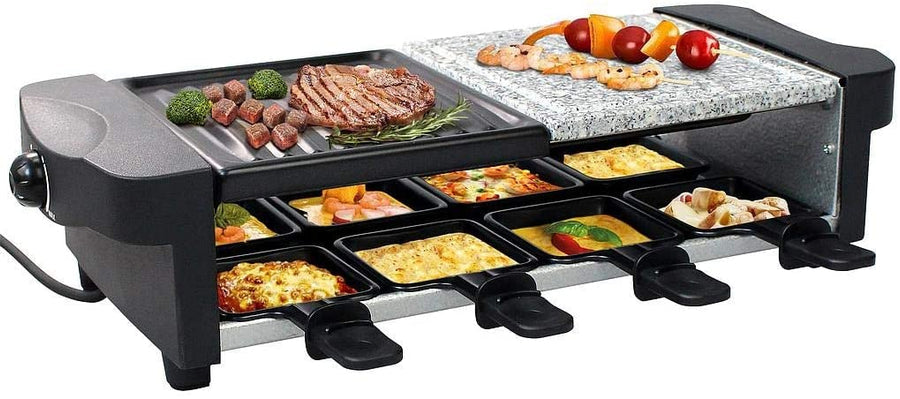 Raclette Grill Multifunzione 3 in 1 Elettrica 1200W Pietra Naturale ...