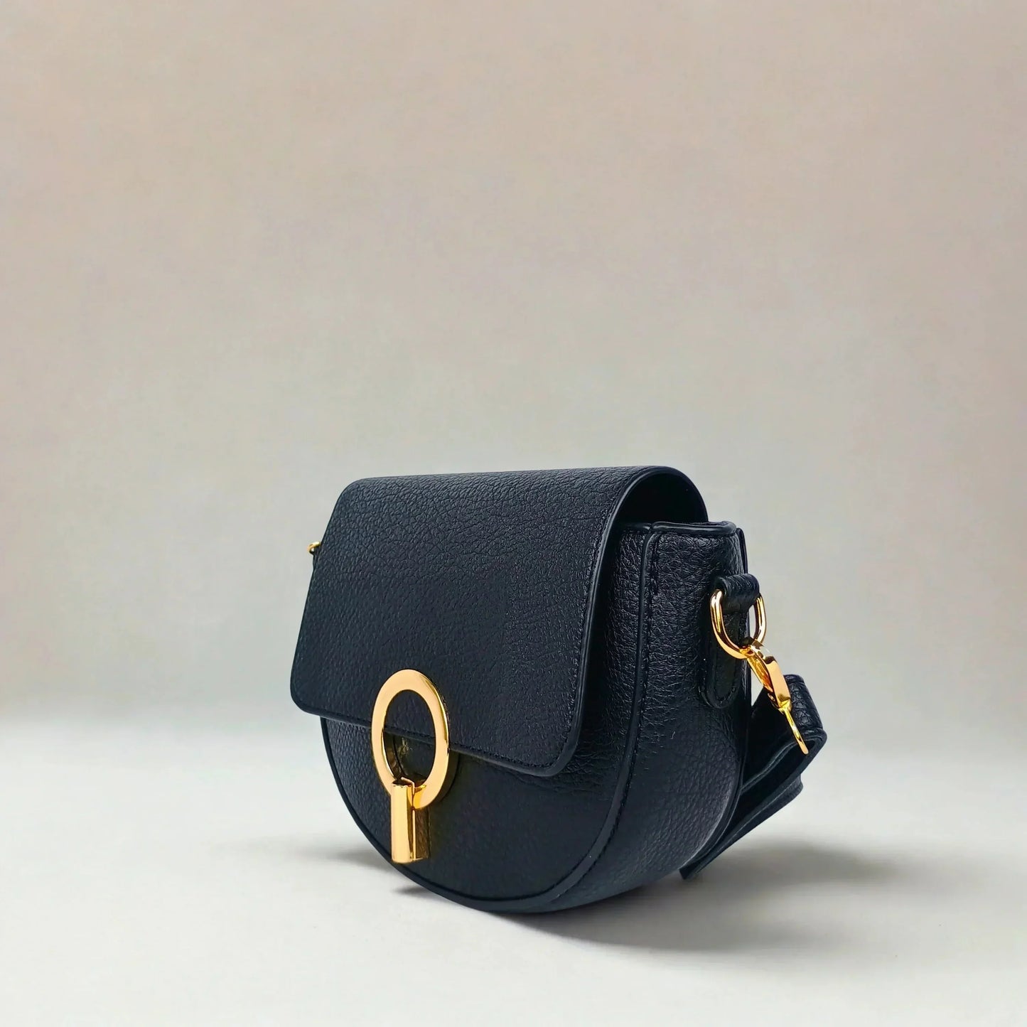 Half Moon Leather Crossbody Bag - MS-7611