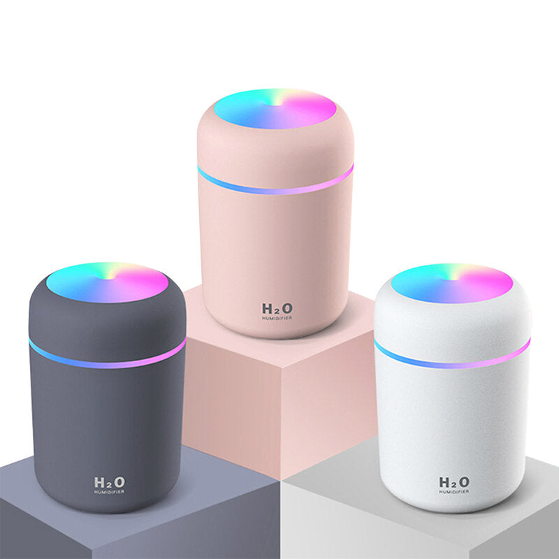 Umidificatore d'aria 300ml con lampada colorata ultrasuoni Home Car Aroma diffusore di olio essenziale USB umidificatore per aromaterapia a nebbia fredda