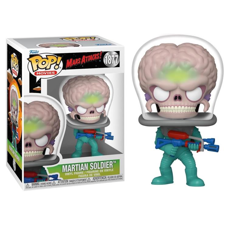 Funko Pop! Movies: Mars Attacks Film (1877) - Martian Soldier Viynil Figure 9Cm