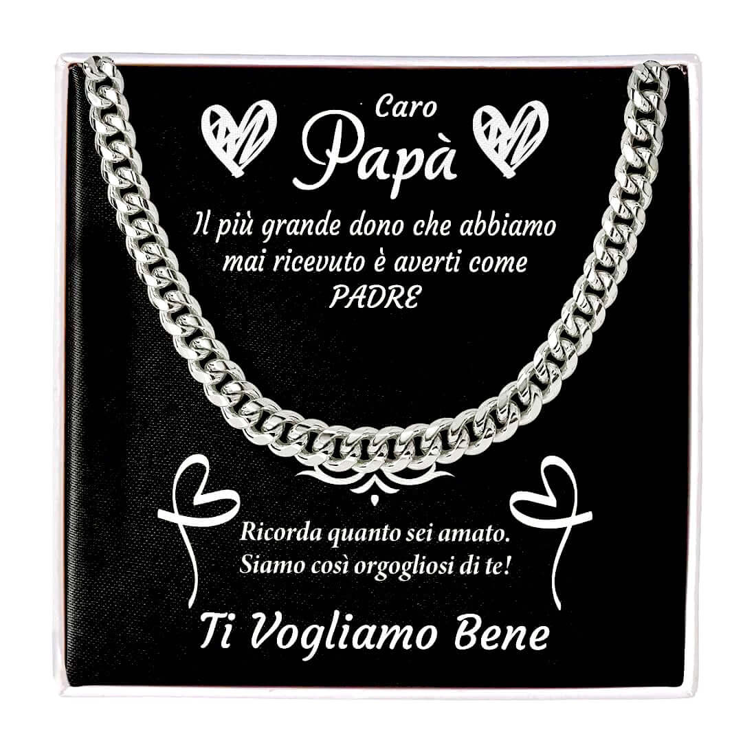 Collana da Uomo - Caro Papà Ti Vogliamo Bene.