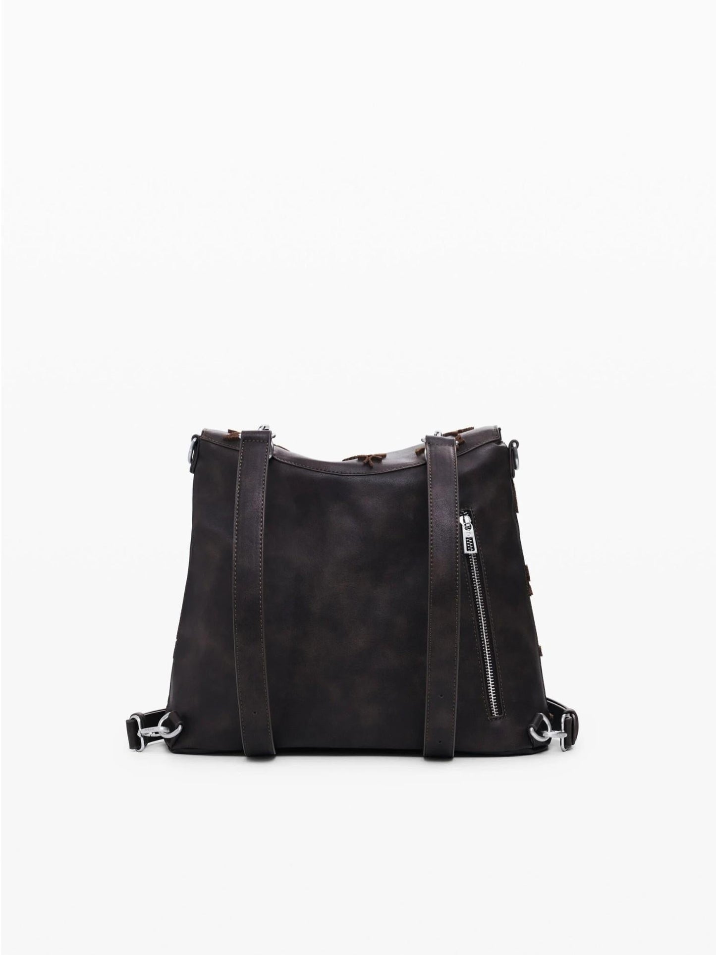 Desigual Zaino convertibile grande con flockati Donna Marrone