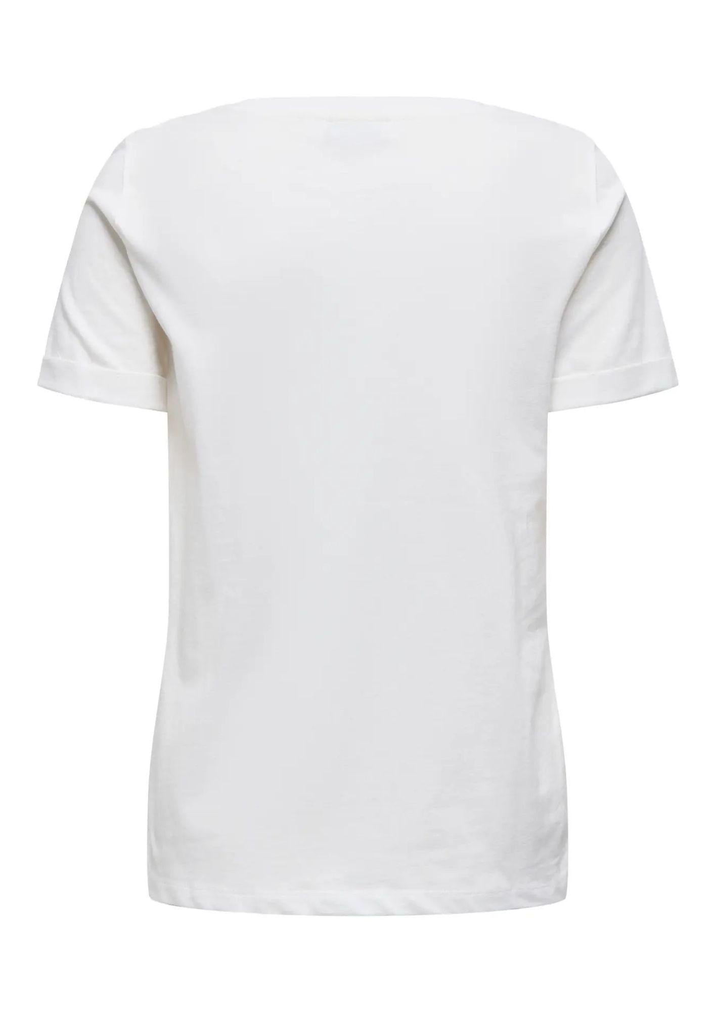 Jacqueline De Yong T-Shirt Donna Kitty Bianco