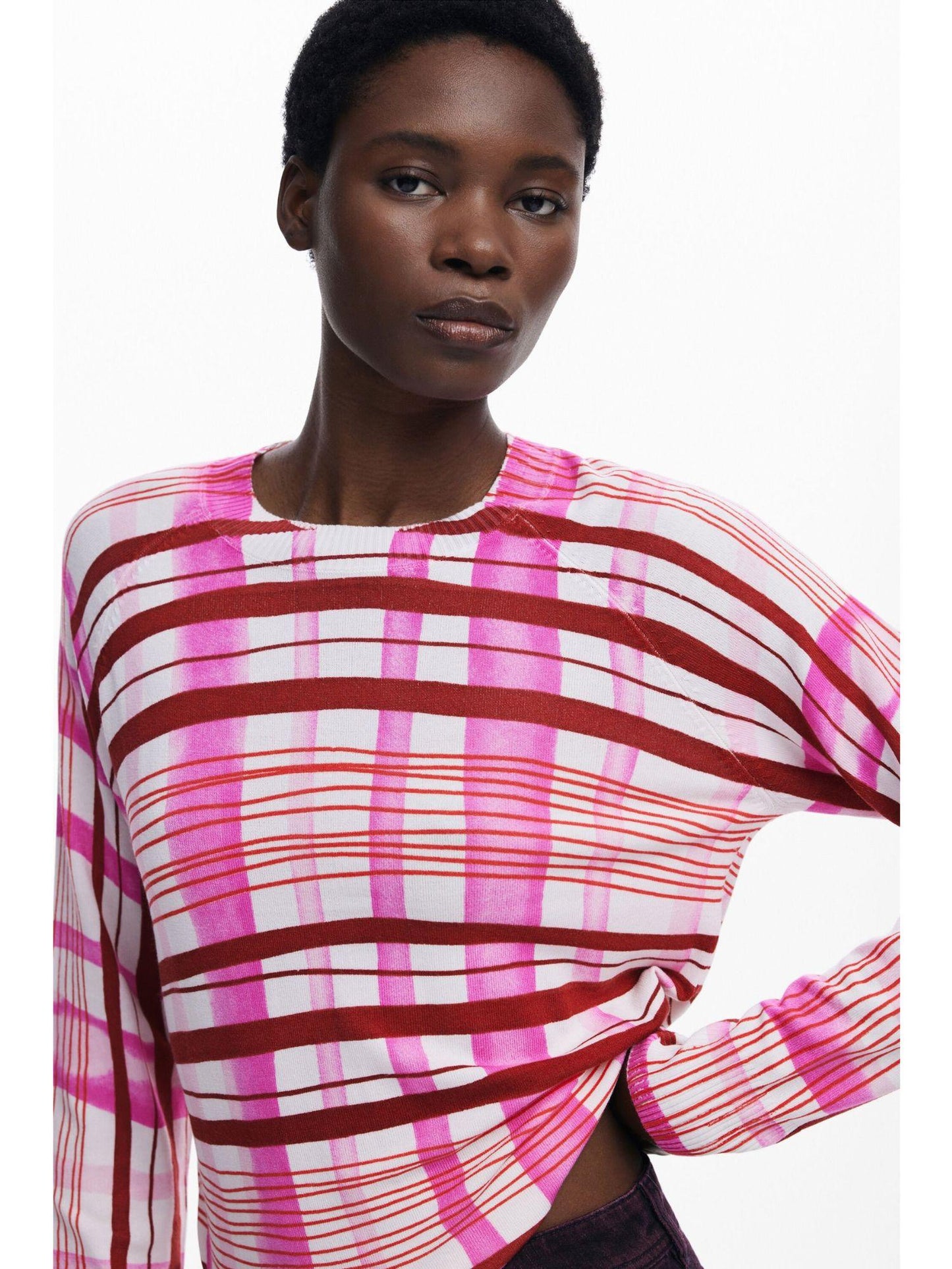 Desigual Maglione a righe mikado Donna Rosa