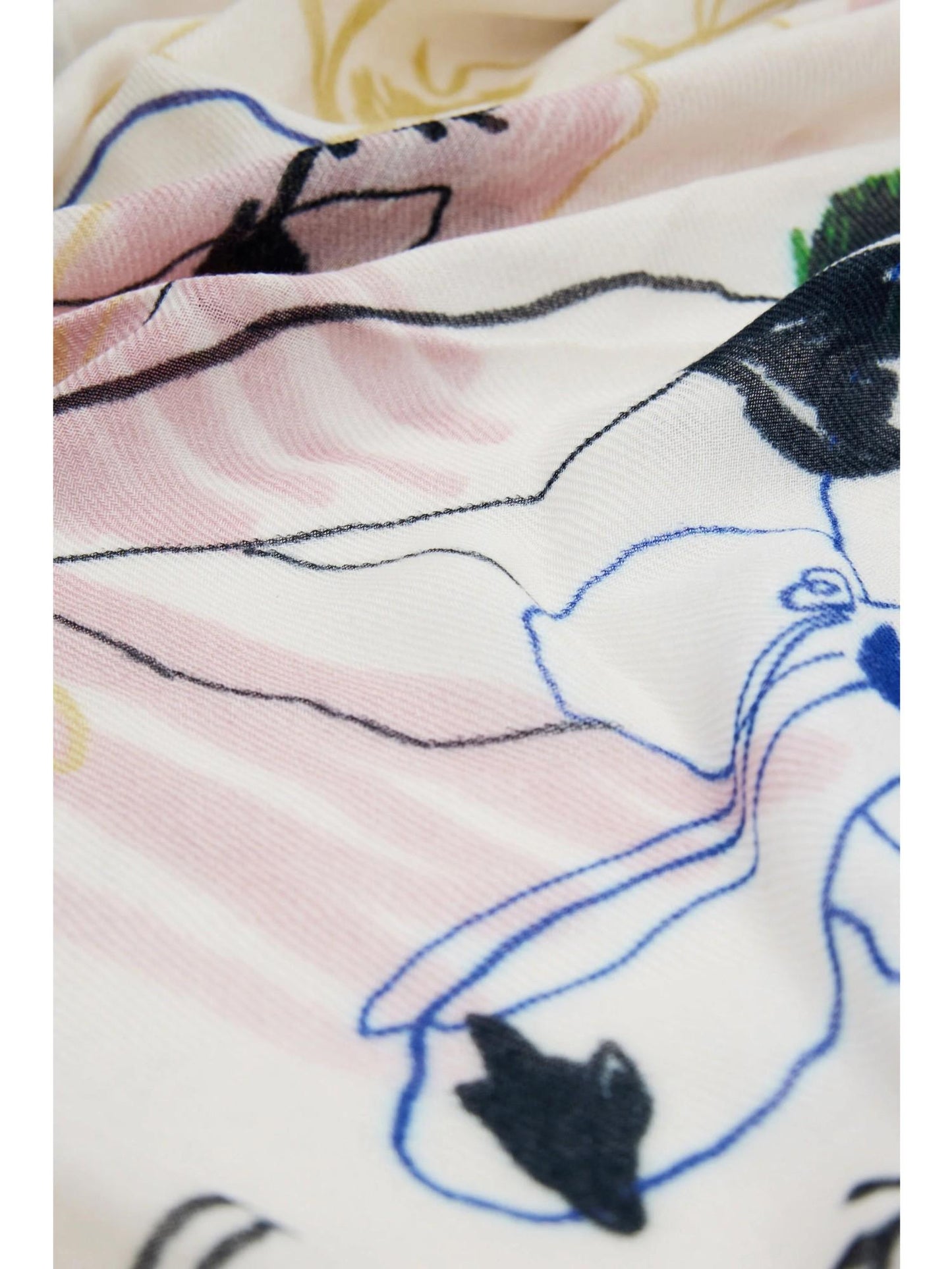 Desigual Foulard rettangolare con tratti Donna Bianco