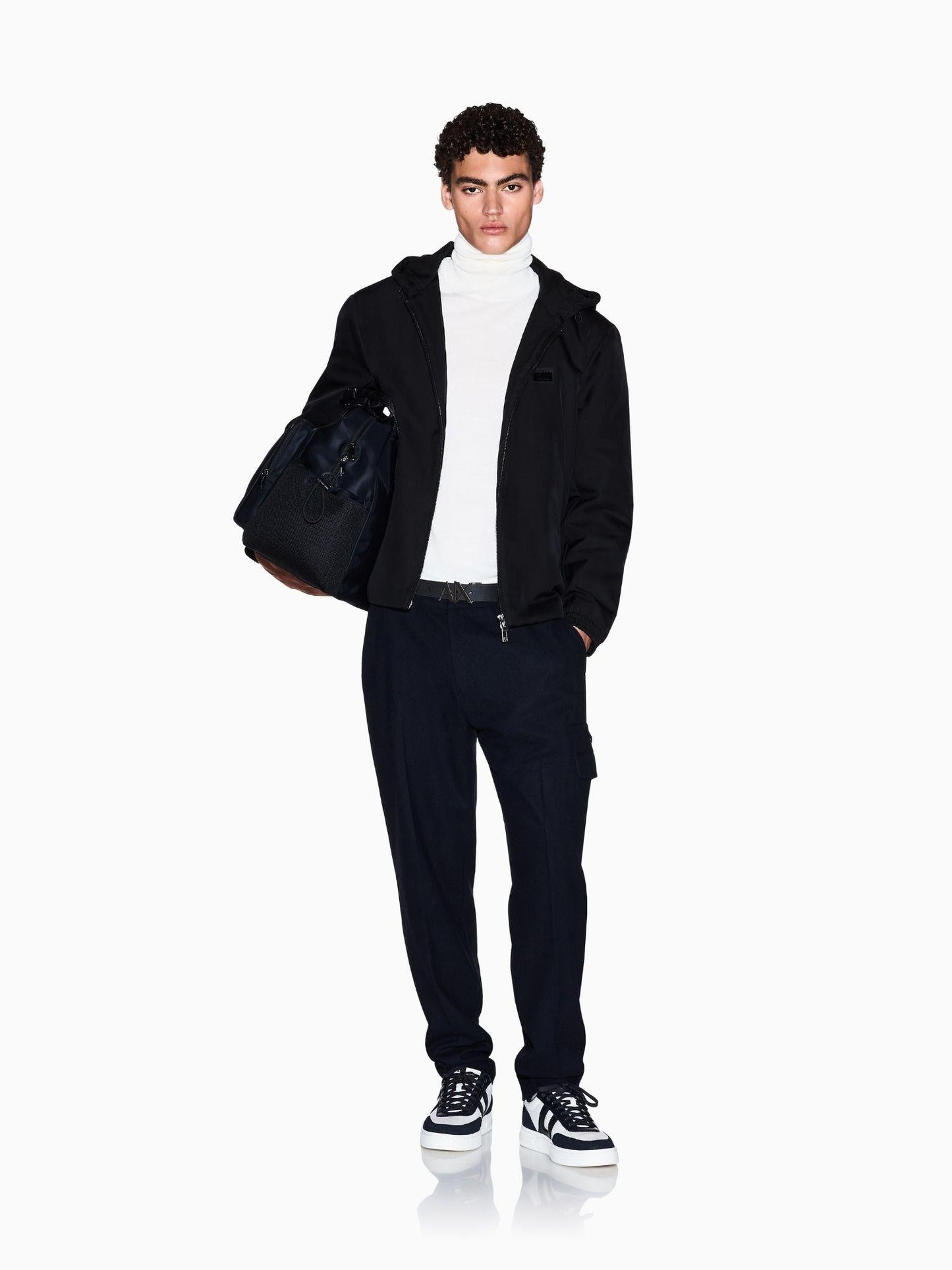 Armani Exchange Maglione dolcevita in misto lana Uomo Bianco