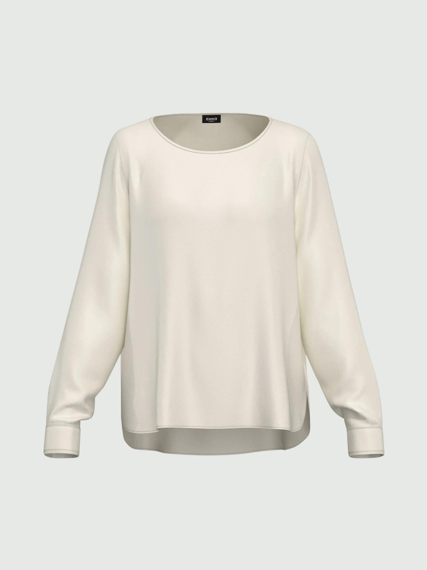 Emme Marella Blusa in raso stretch Donna Madera  Bianco