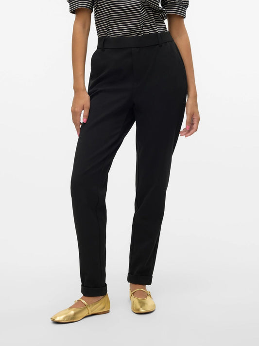 Vero Moda Pantaloni Donna Maya A Vita Media Nero