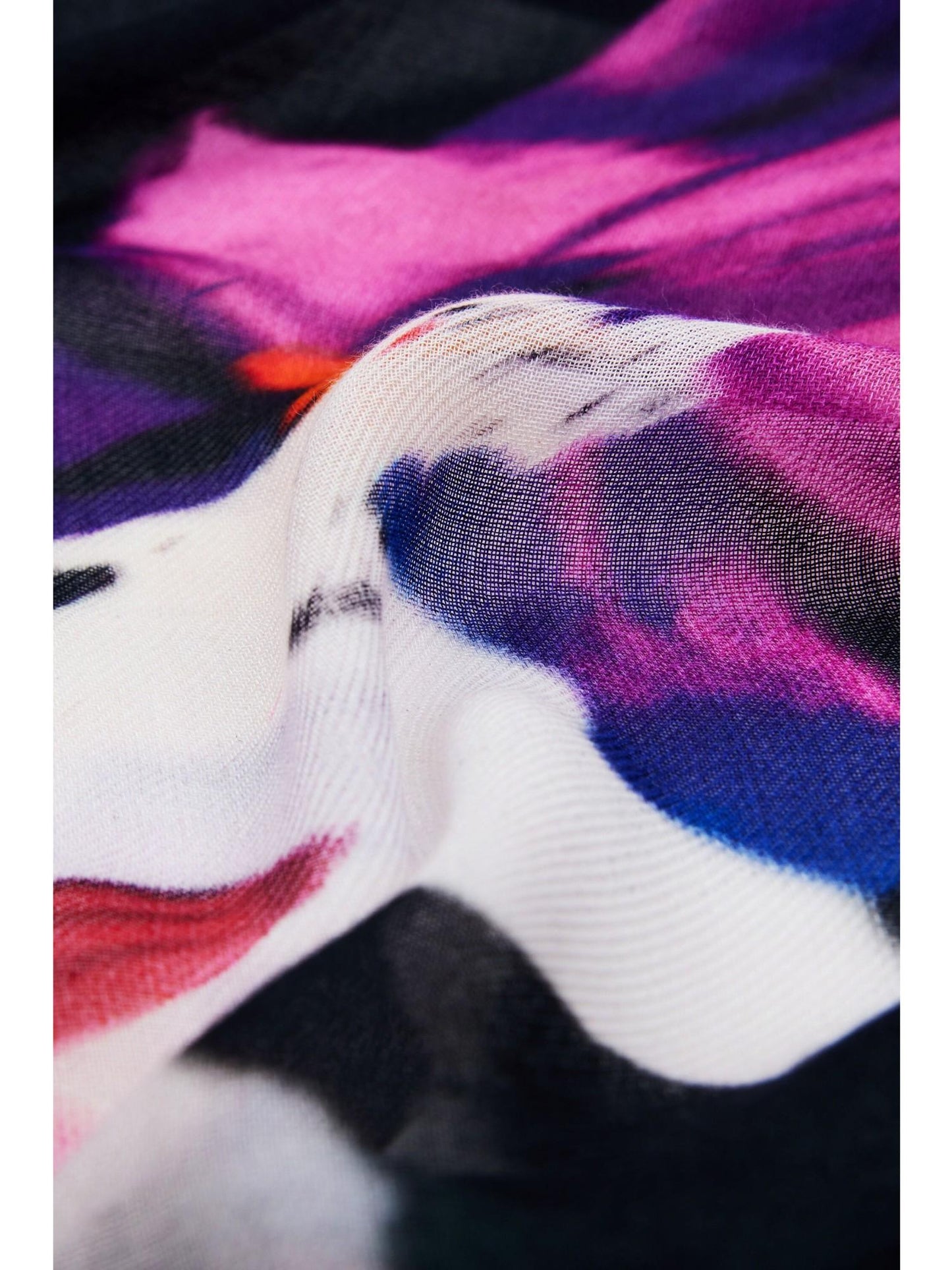 Desigual Foulard rettangolare a fiori Donna Nero