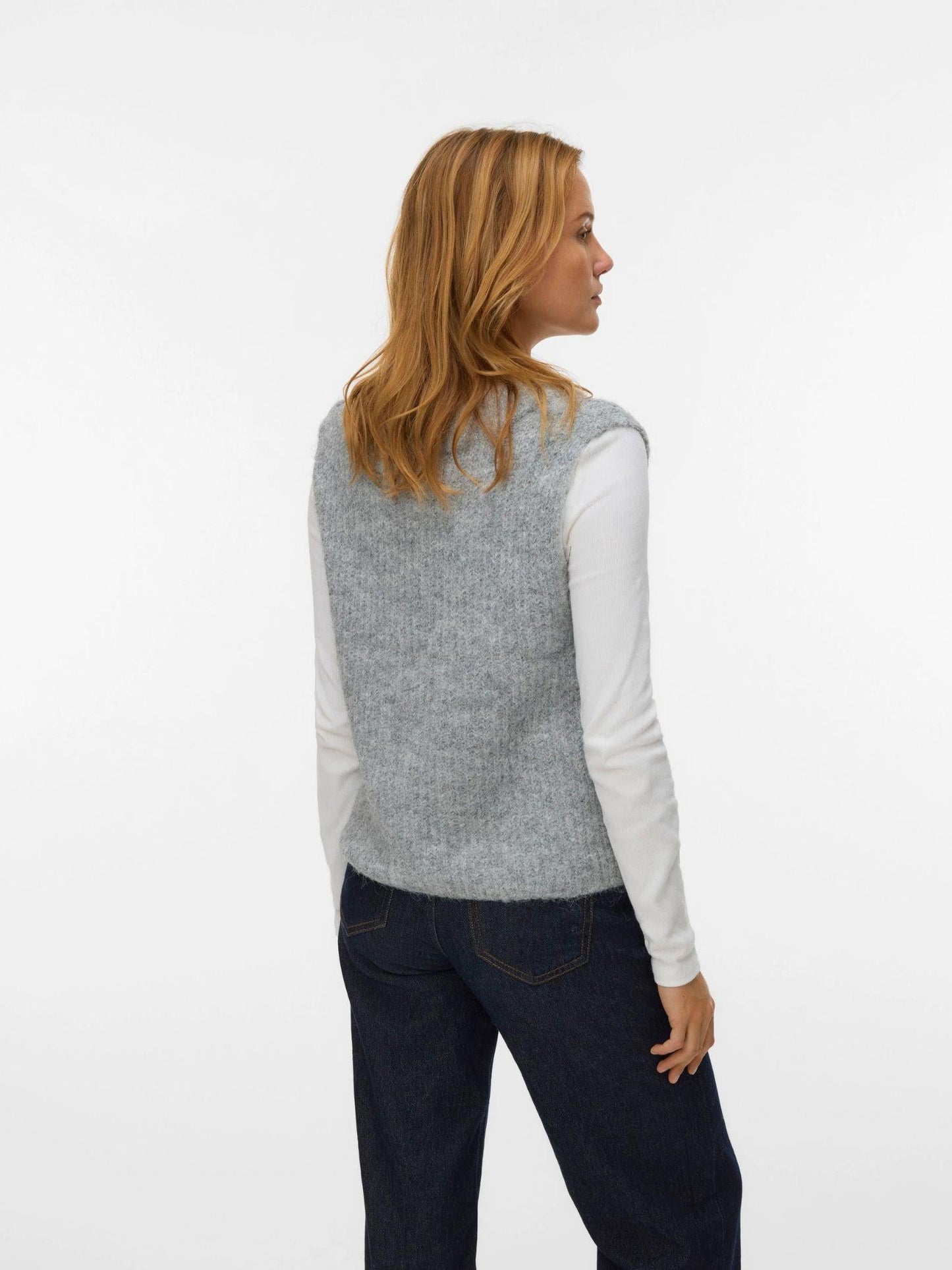 Vero Moda Maglione Smanicato Donna Novah Medium Grey Melange