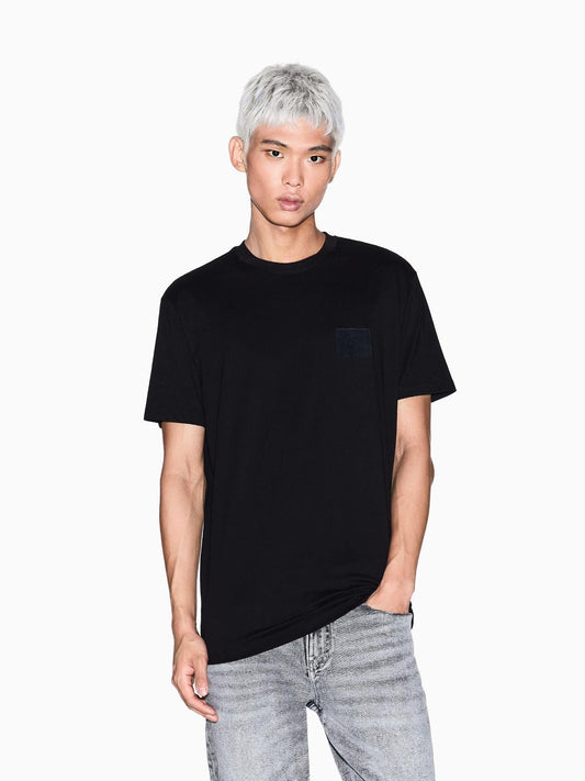 Armani Exchange T-Shirt Uomo Regular Fit con Patch Nero