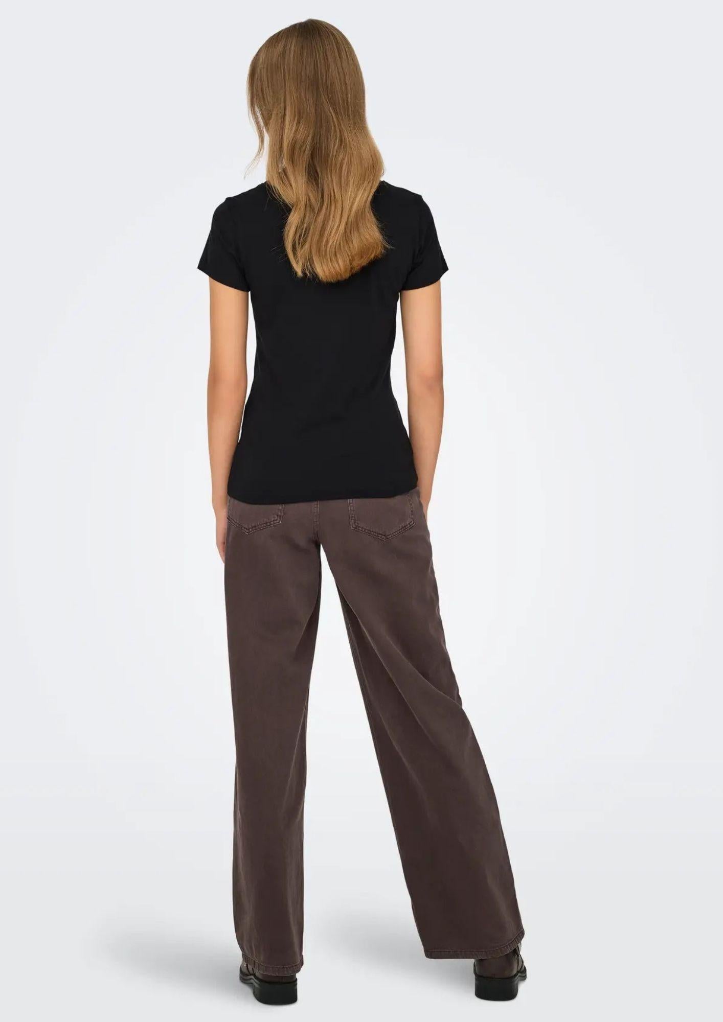 Jacqueline De Yong T-Shirt Donna Paris Nero