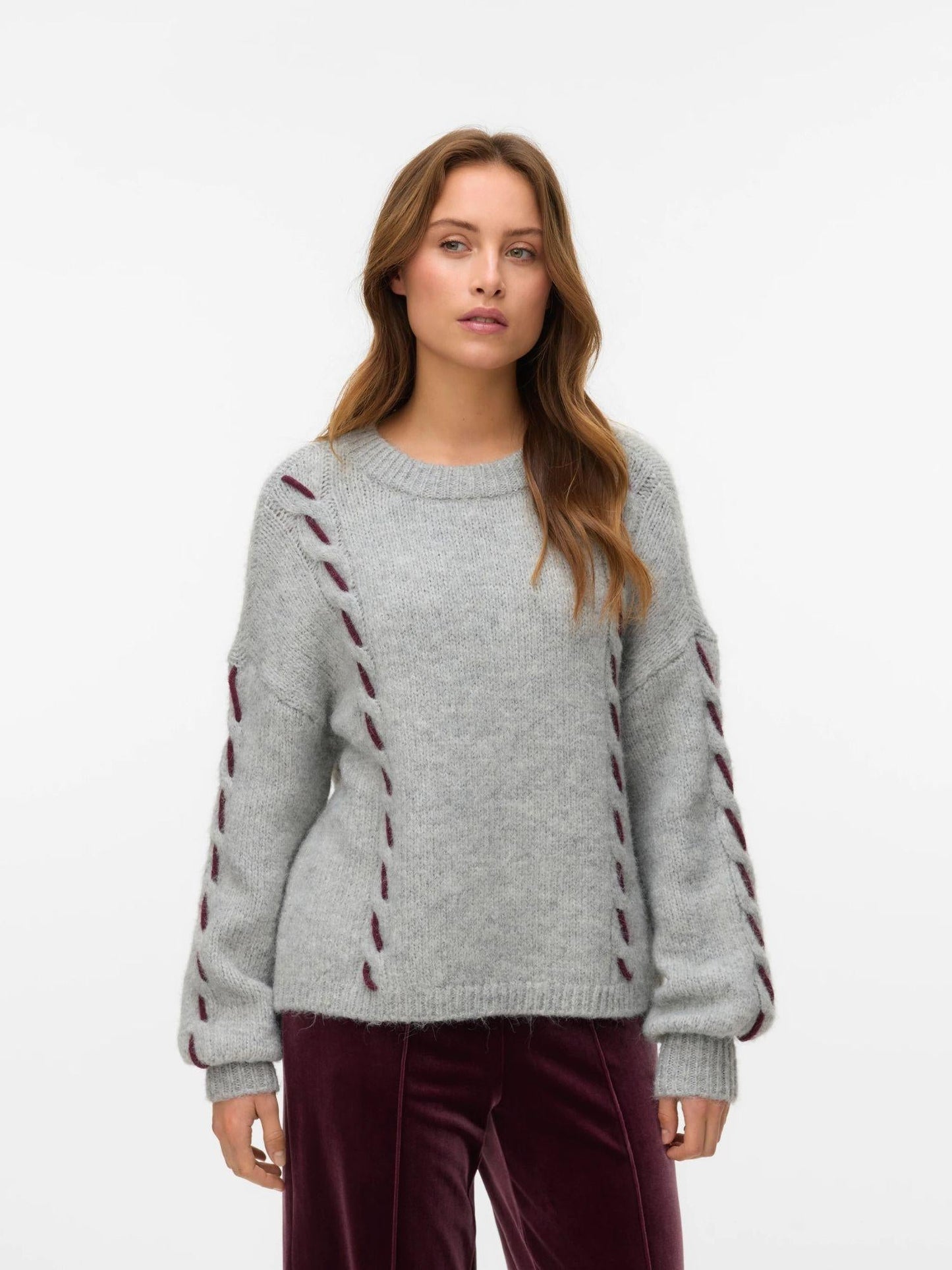 Vero Moda Maglione Donna Ilina Light Grey Melange