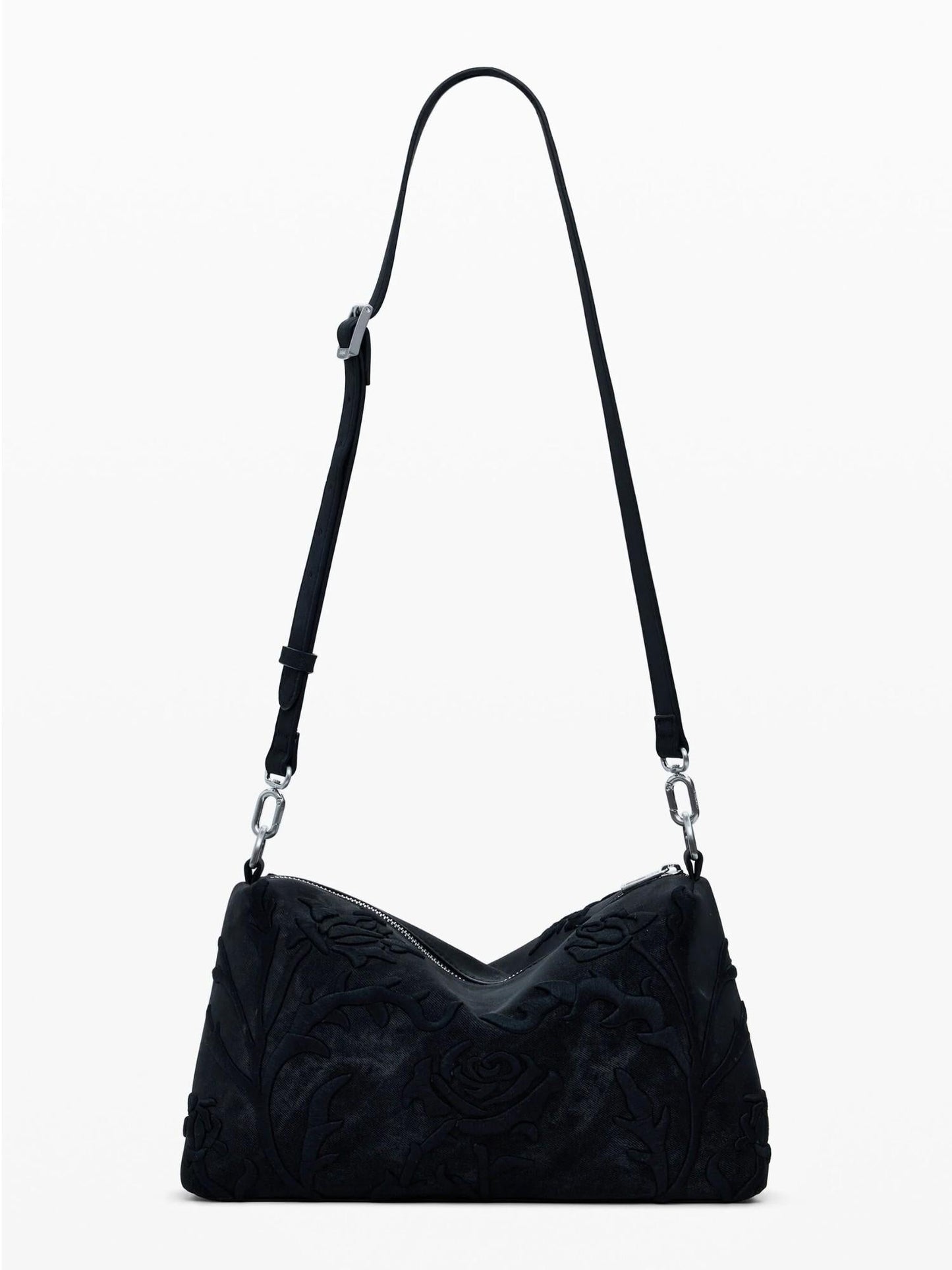 Desigual Borsa media con incisioni 3D Donna Nero