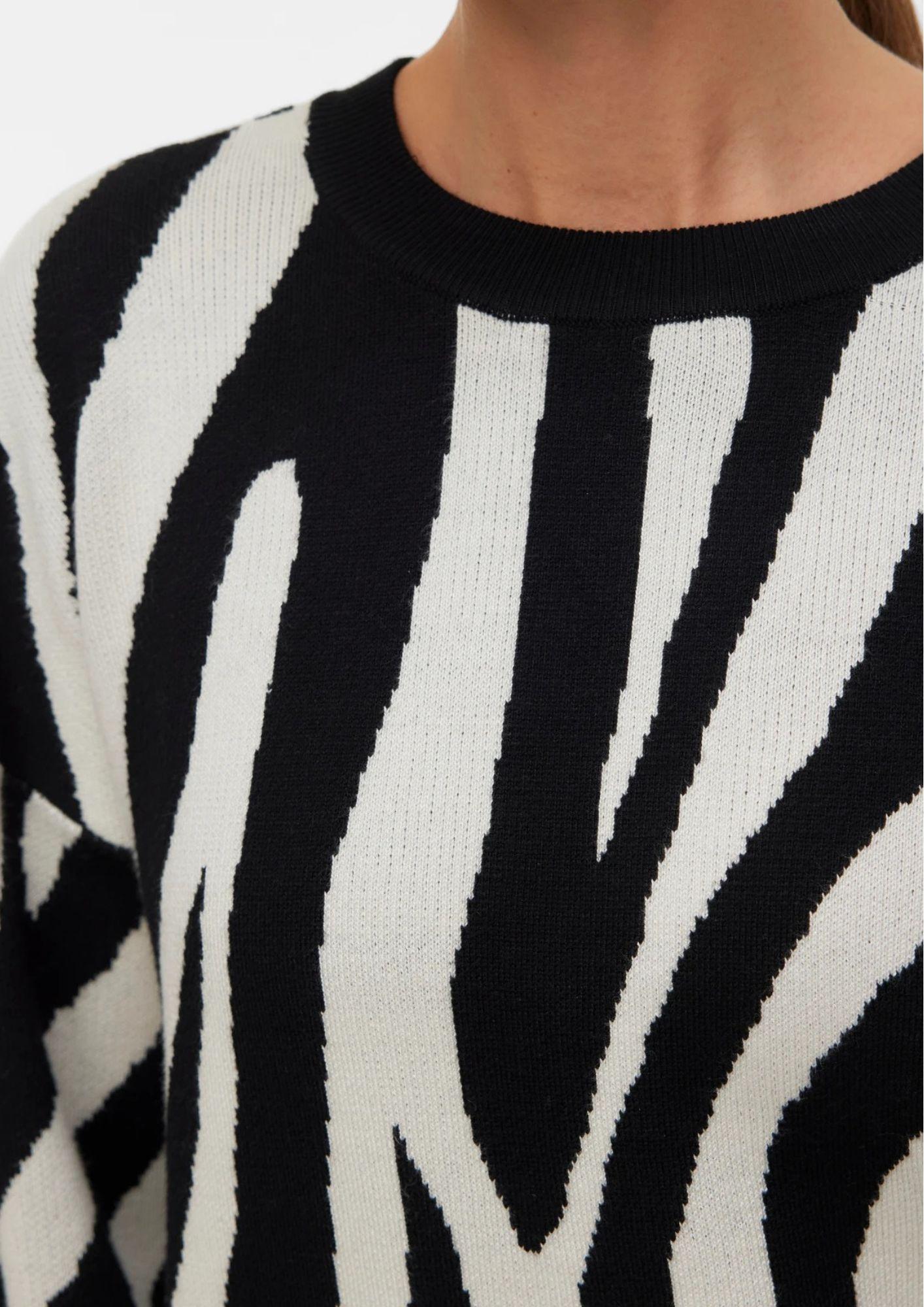 Vero Moda Maglione Donna Siljeanimal Nero Animalier