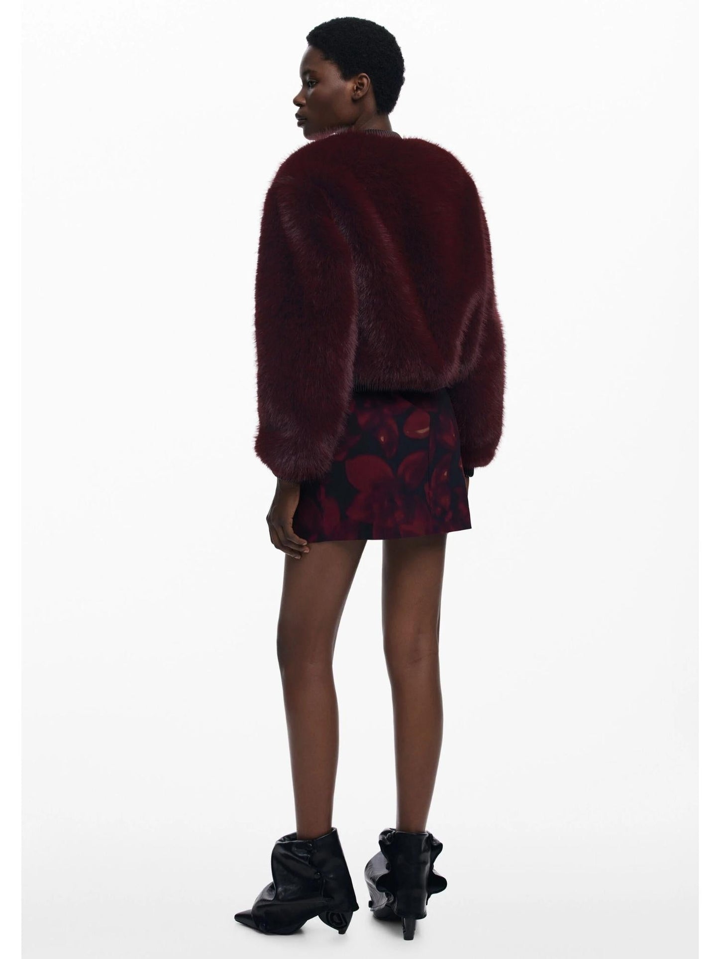 Desigual Giacca in pelliccia color lampone Donna