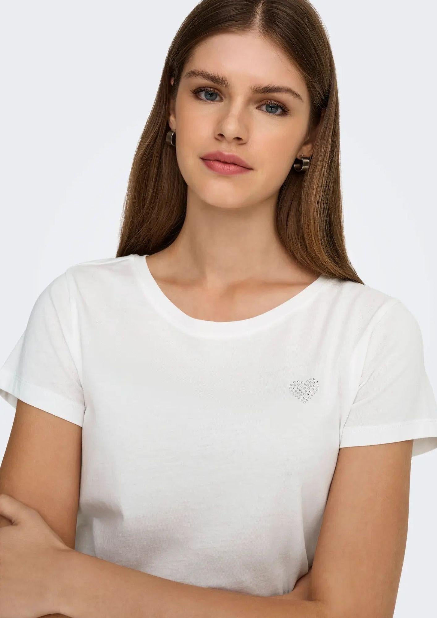 Jacqueline De Yong T-Shirt Donna Paris Bianco