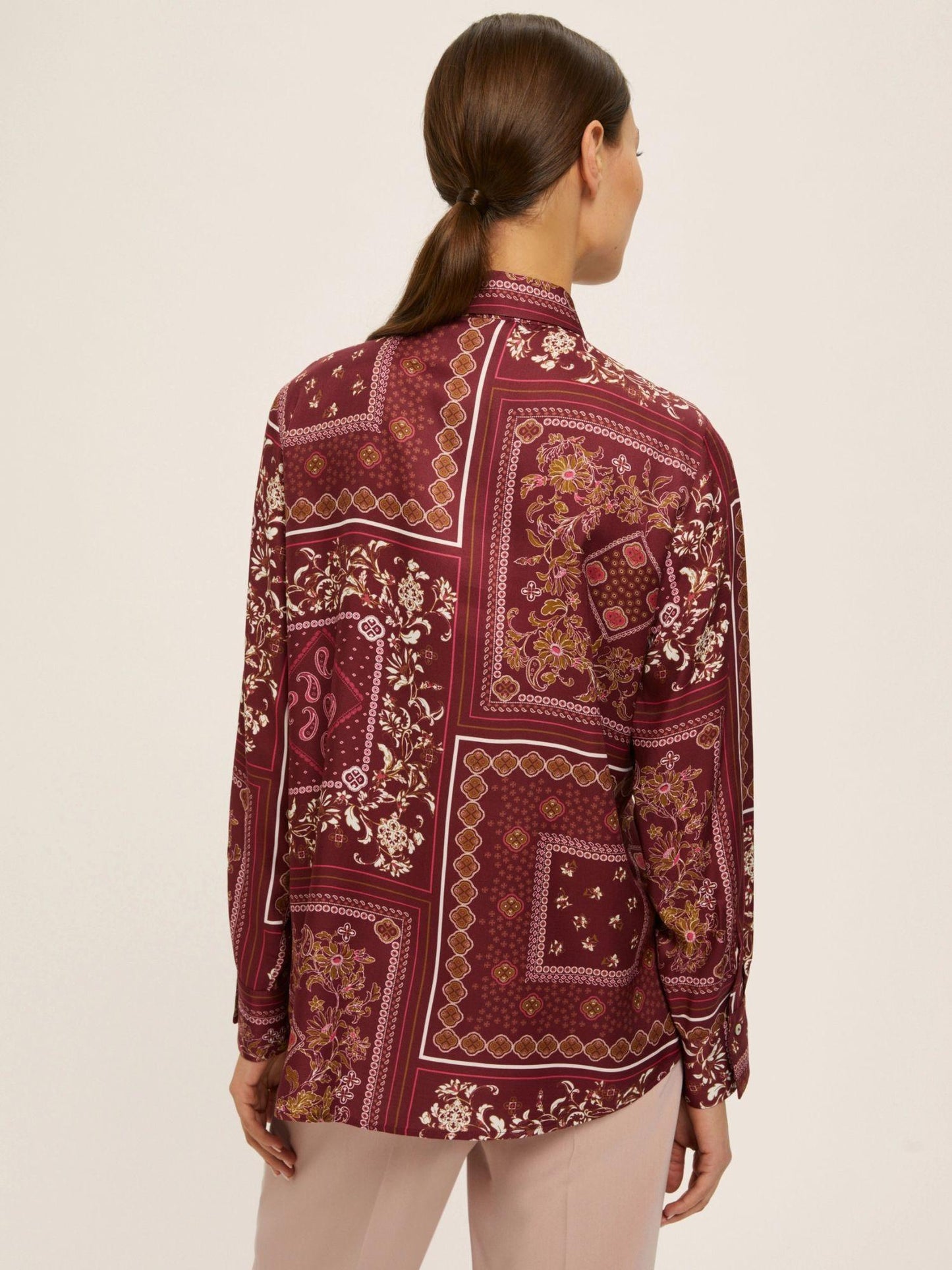 Emme Marella Camicia in twill di viscosa stampata Donna Brunico Bordeaux