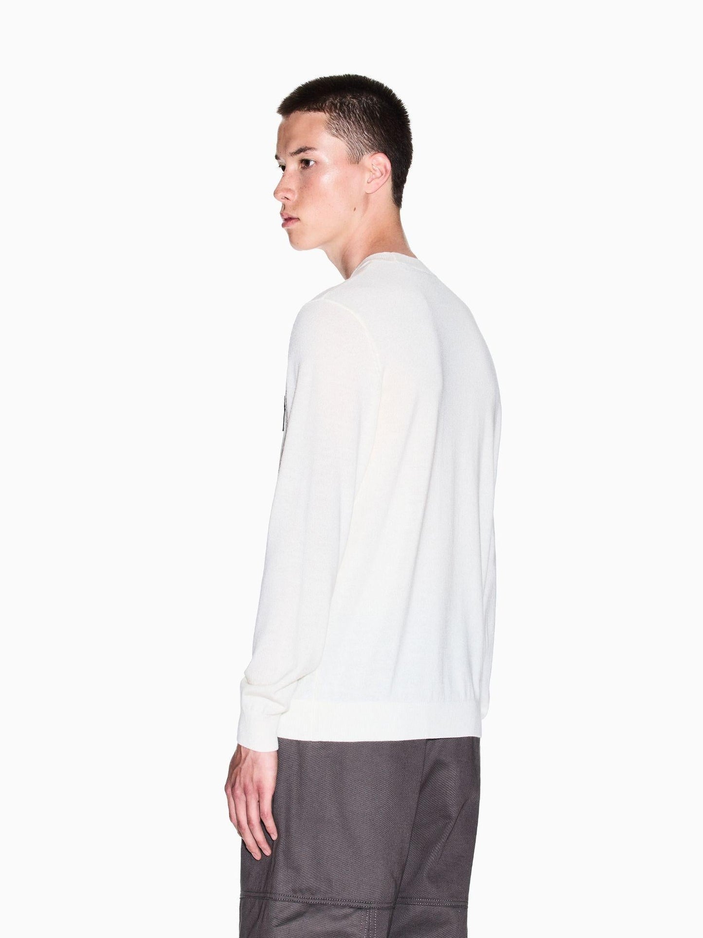 Armani Exchange Maglione girocollo con patch Uomo Bianco