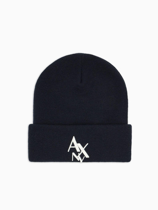 Armani Exchange Cappello beanie con logo NY ASV Uomo Blu navy