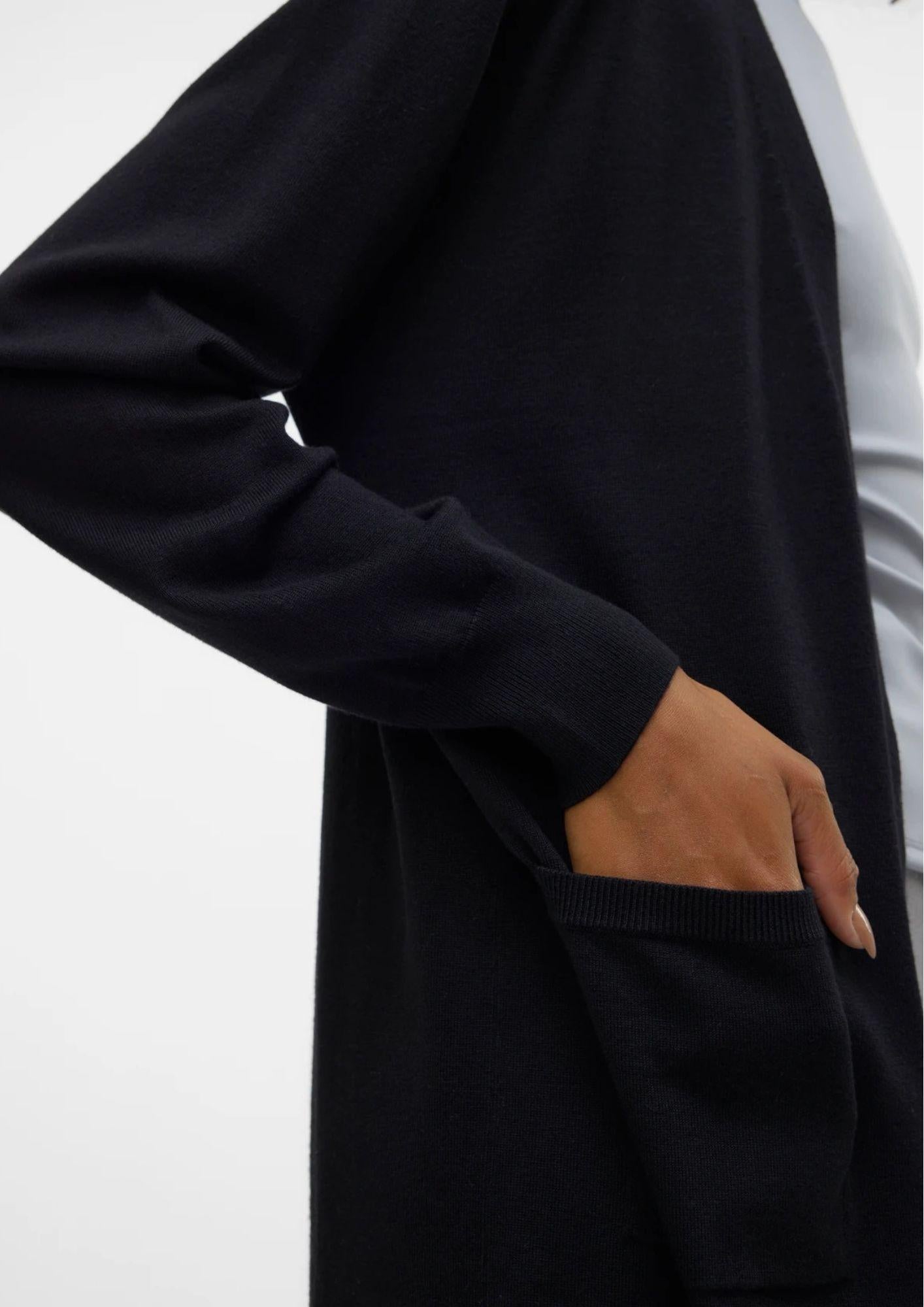 Vero Moda Cardigan Lungo Donna Silje Nero