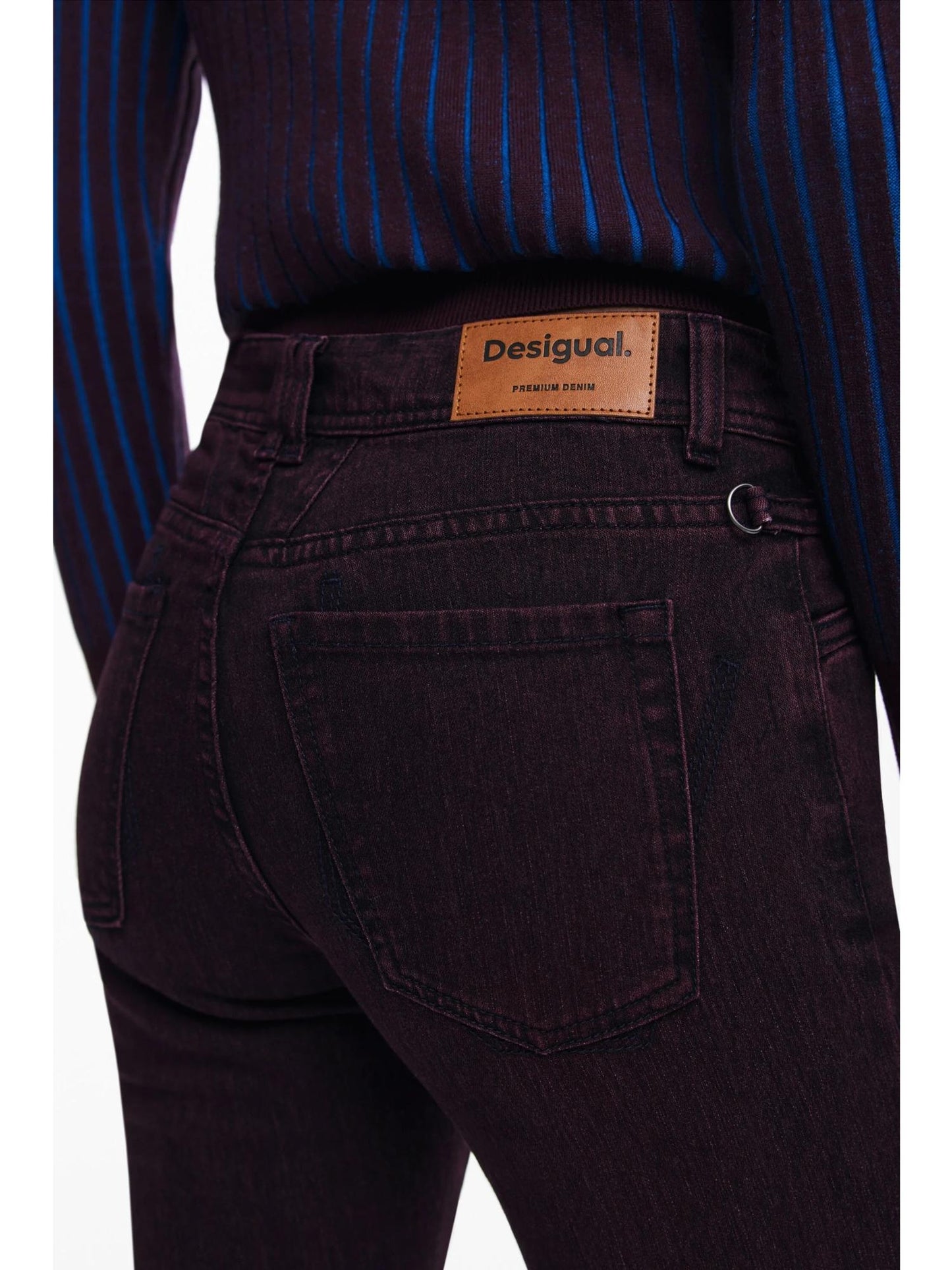 Desigual Jeans a zampa bordeaux Donna