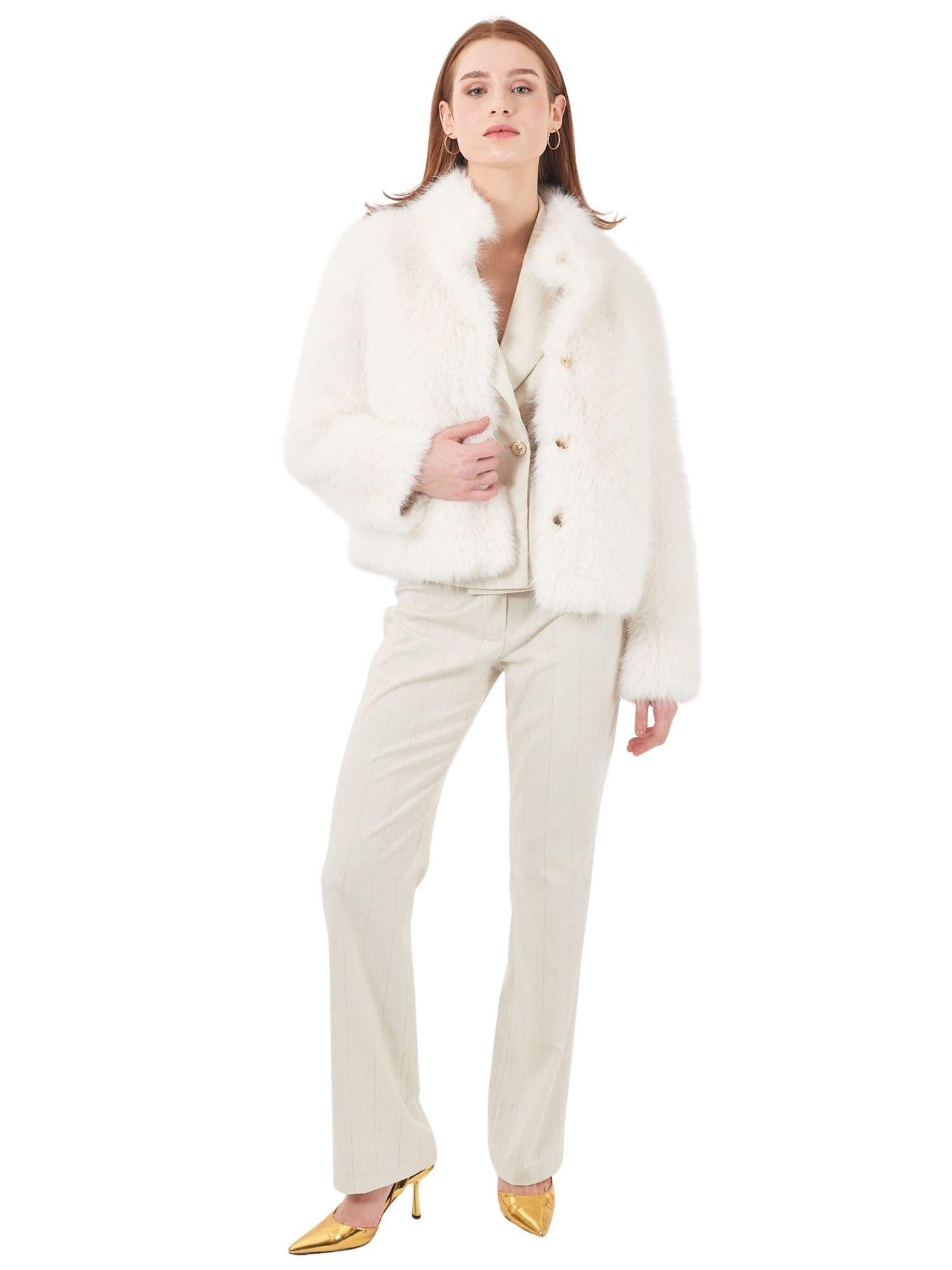 Yes Zee Giacca Invernale Donna Bianca