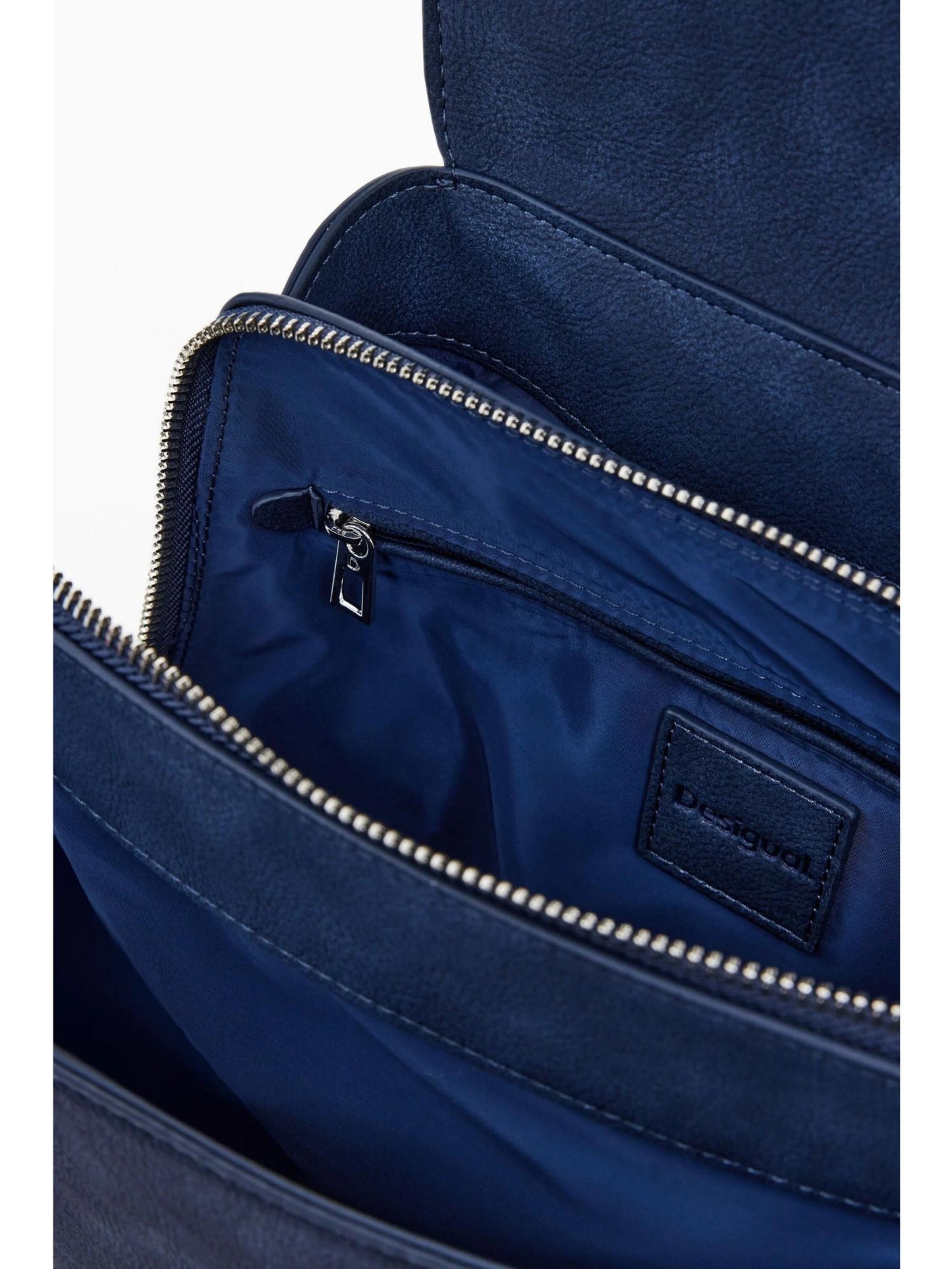 Desigual Zaino con patta piccola incisa Donna Blu