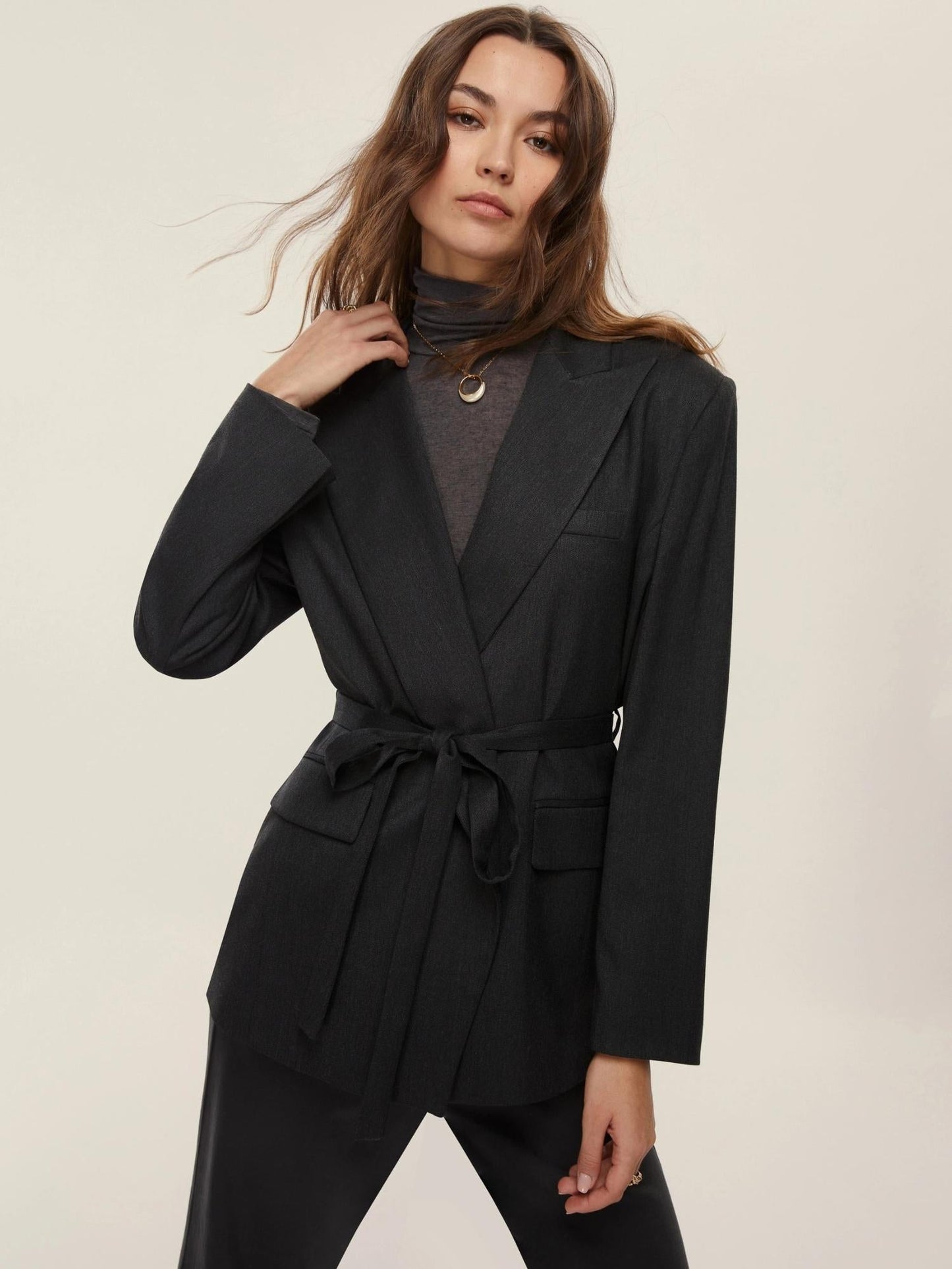 Emme Marella Blazer con cintura Donna Val Antracite