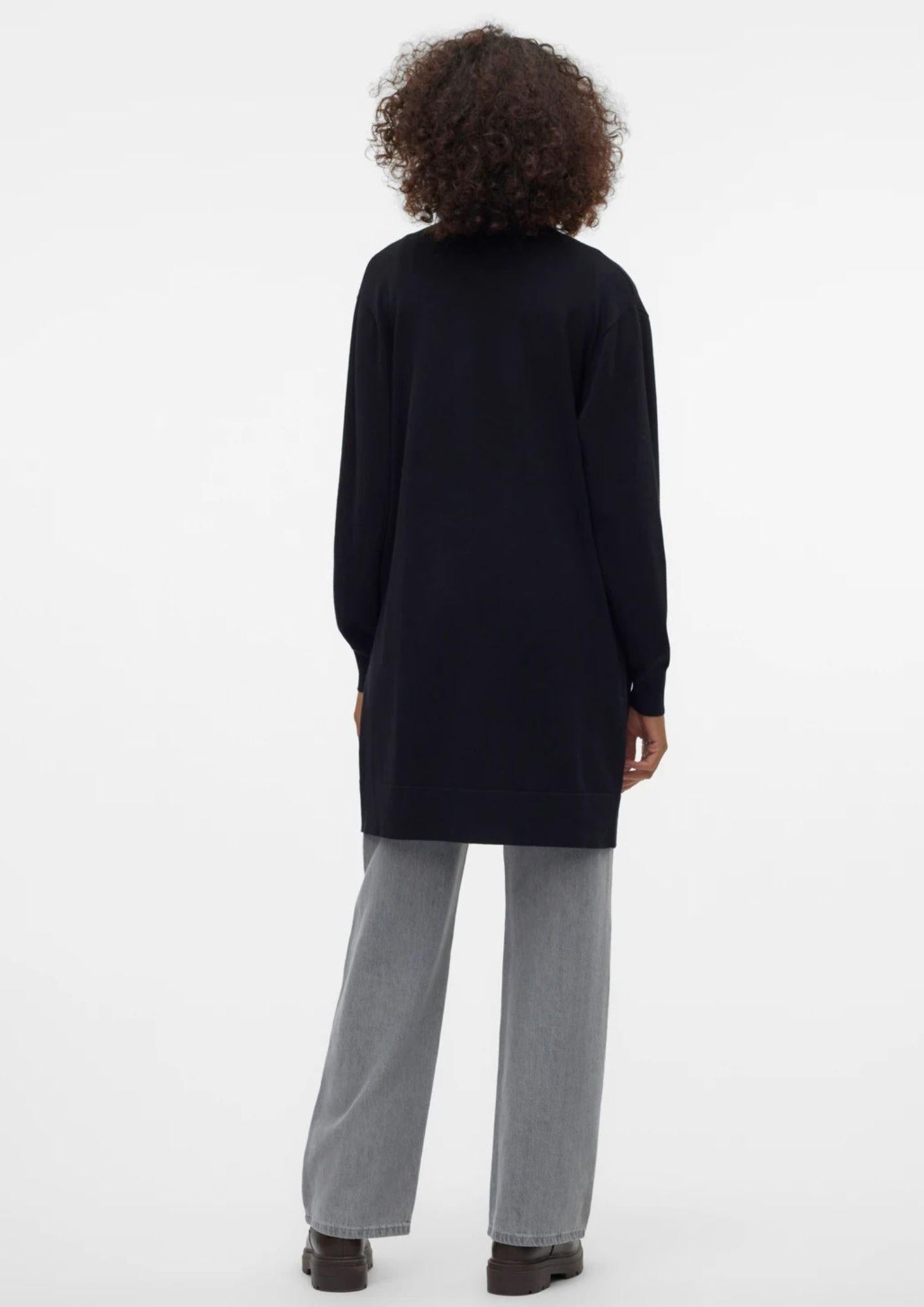 Vero Moda Cardigan Lungo Donna Silje Nero
